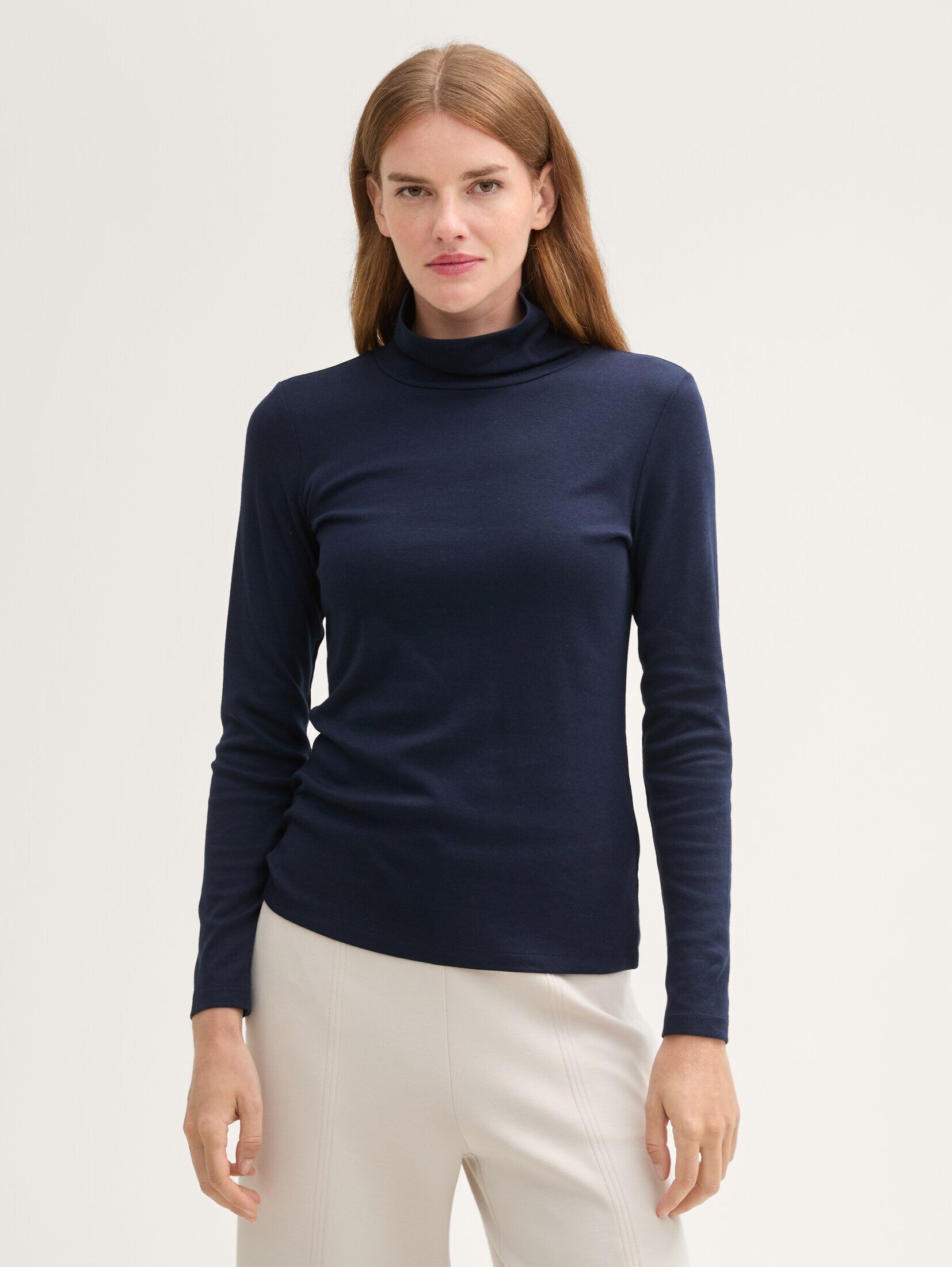 Langarmshirt Langarmshirt mit Rollkragen