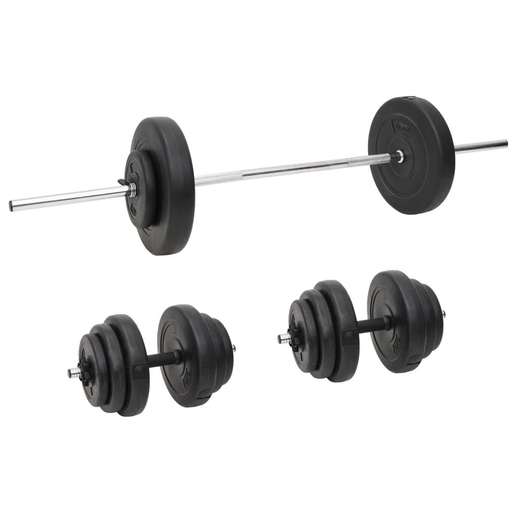 Hantel-Set Langhantel und Kurzhantel mit Gewichten 60 kg