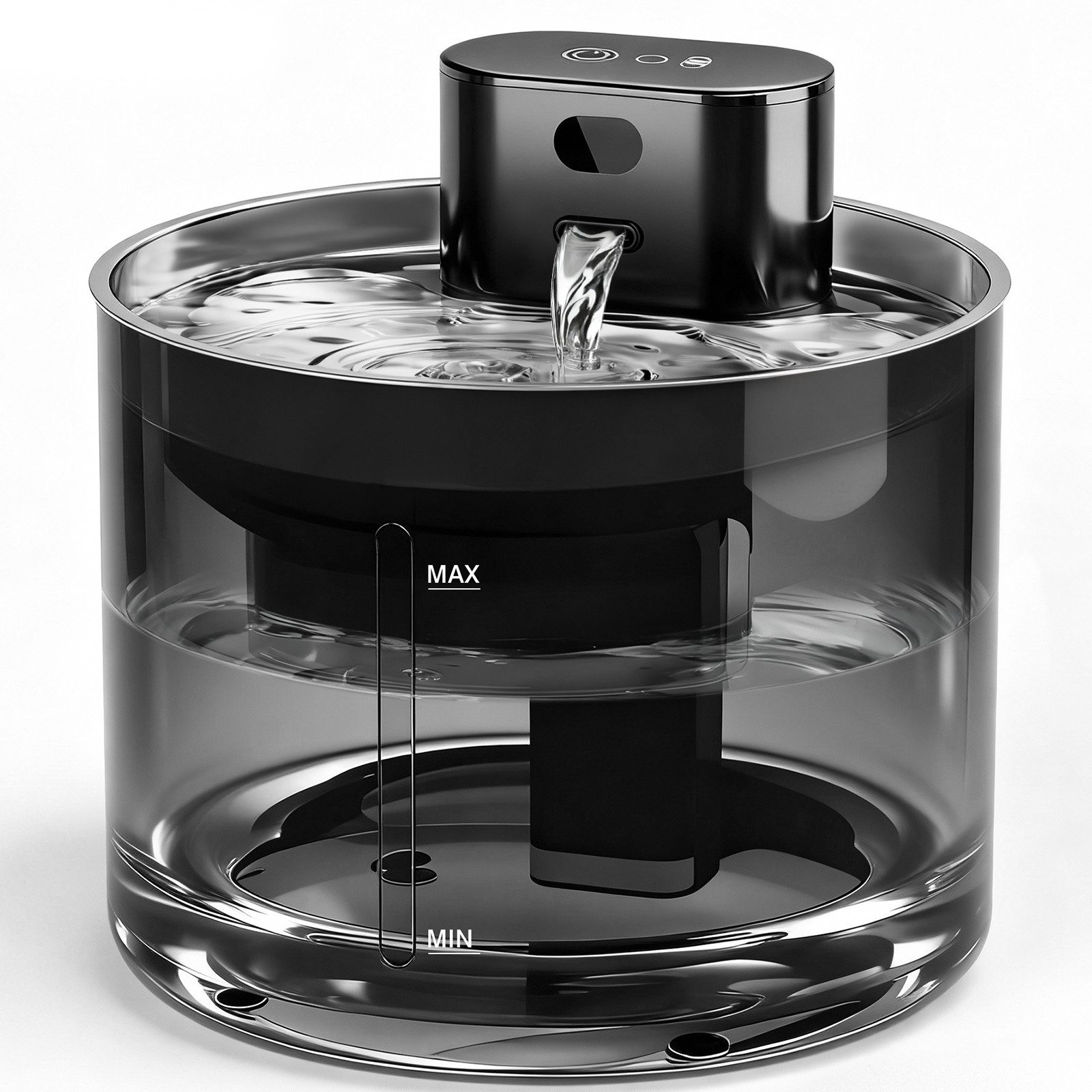 skelo Trinkbrunnen 3.5L Katzenbrunnen Kabellos mit Bewegungsmelder, 5000mAh 3.5 l, Leiser Katzen Trinkbrunnen mit Edelstahl Tablett und Wasserpumpe