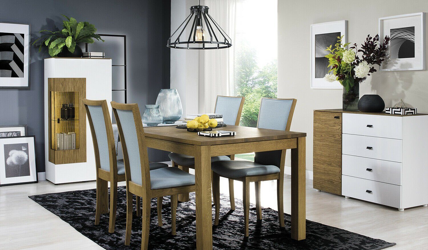 JVmoebel Esszimmer-Set Tische Essgruppe Esszimmer Garnitur Stuhl Set Holz Tisch 6 Stühle