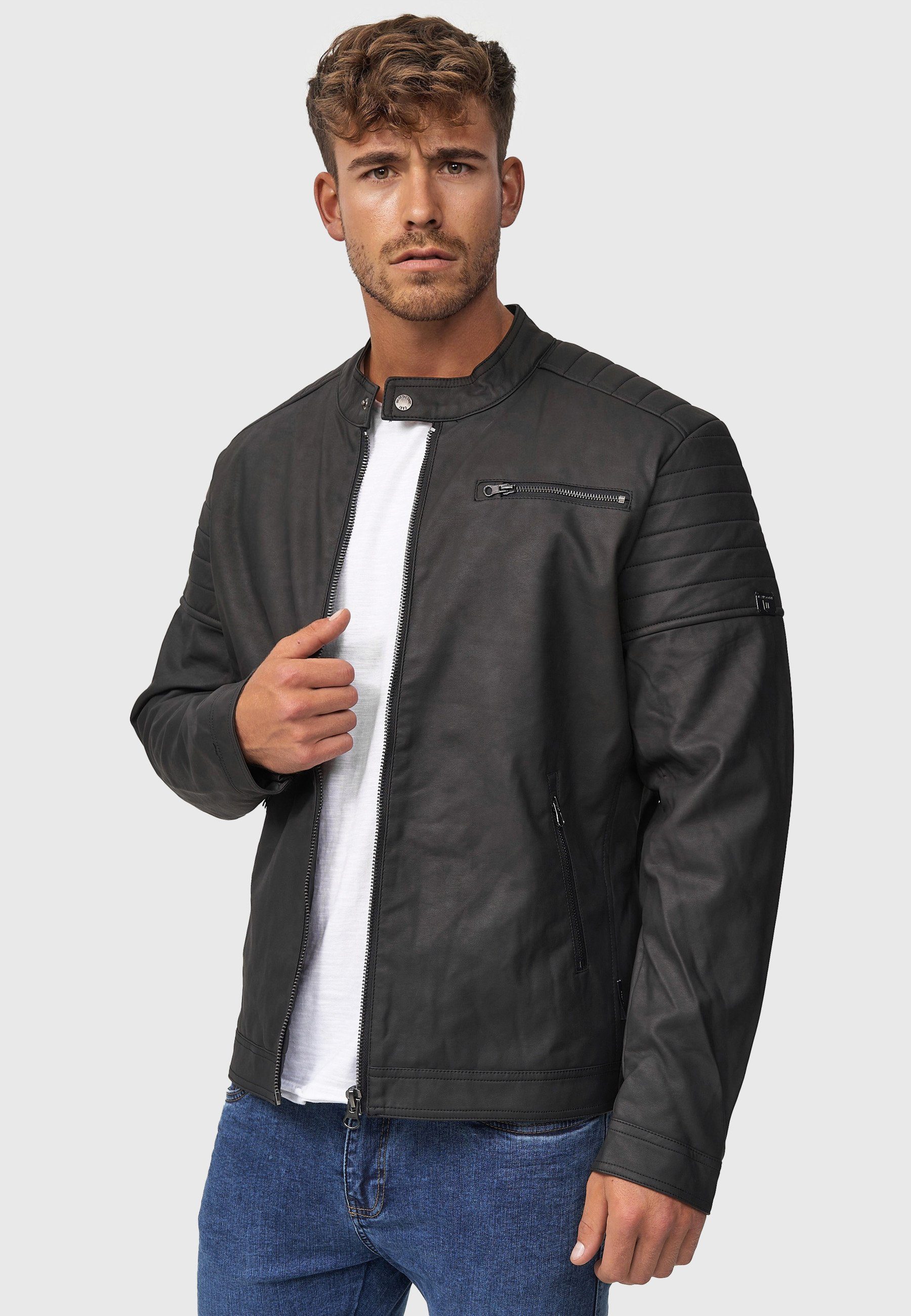 Lederimitatjacke Indicode Black Manuel