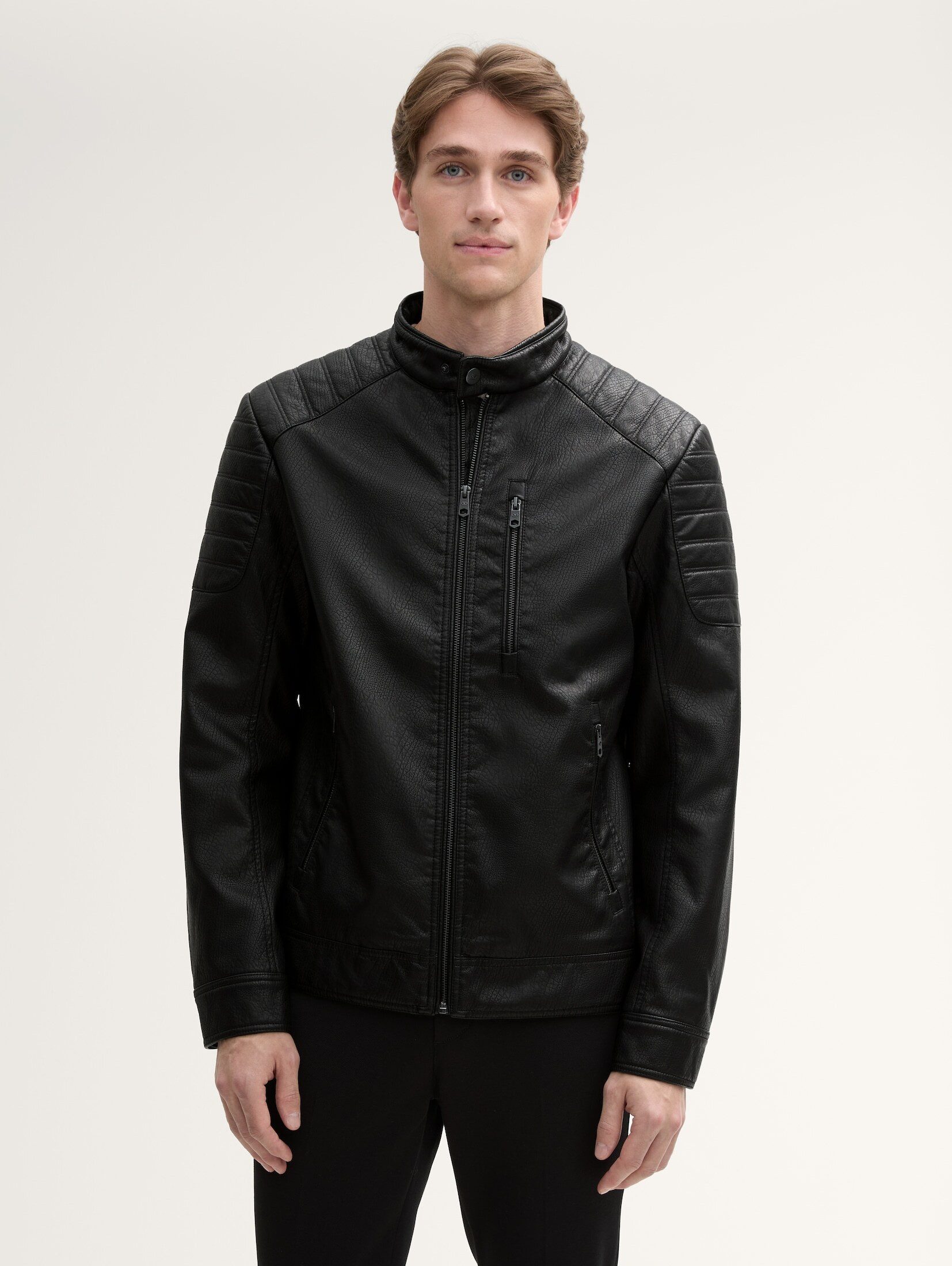 Lederimitatjacke Bikerjacke aus Kunstleder