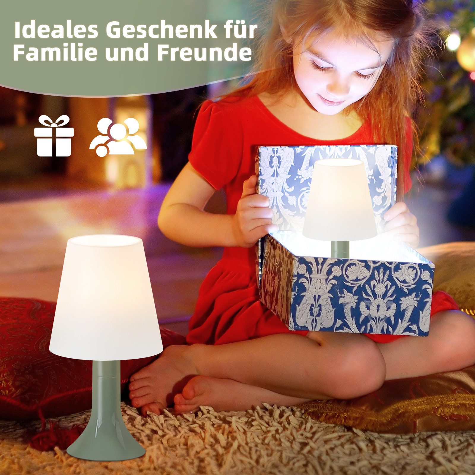 Nettlife Nachttischlampe 2er Set Tischlampe schlafzimmer mit Kabel Kleine E14 Moderne, LED wechselbar, Landhausstil Tischlampen für Esstisch Schlafzimmer Wohnzi – Bild 4 von 5