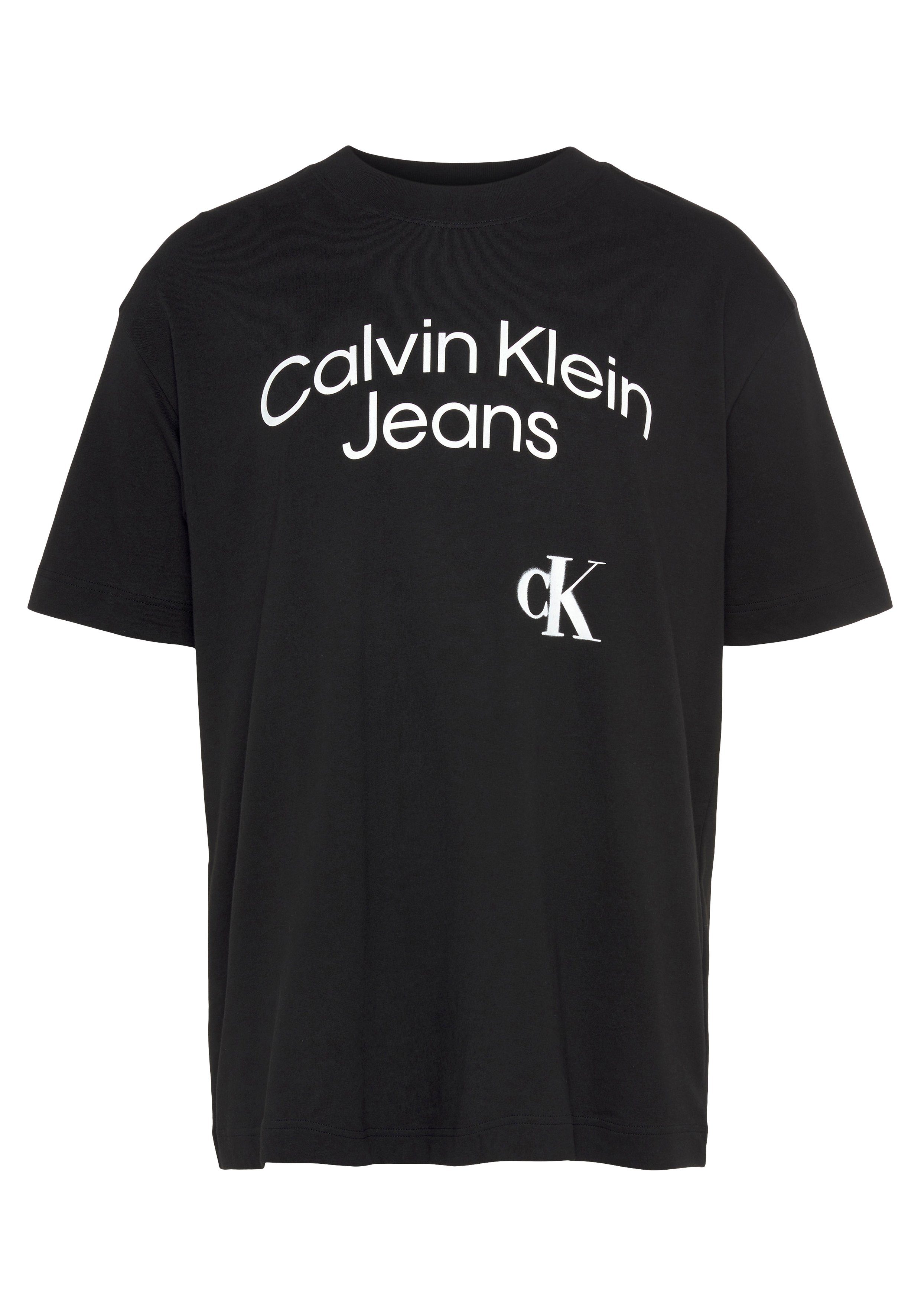 großem mit Logoschriftzug schwarz Klein Calvin Jeans T-Shirt