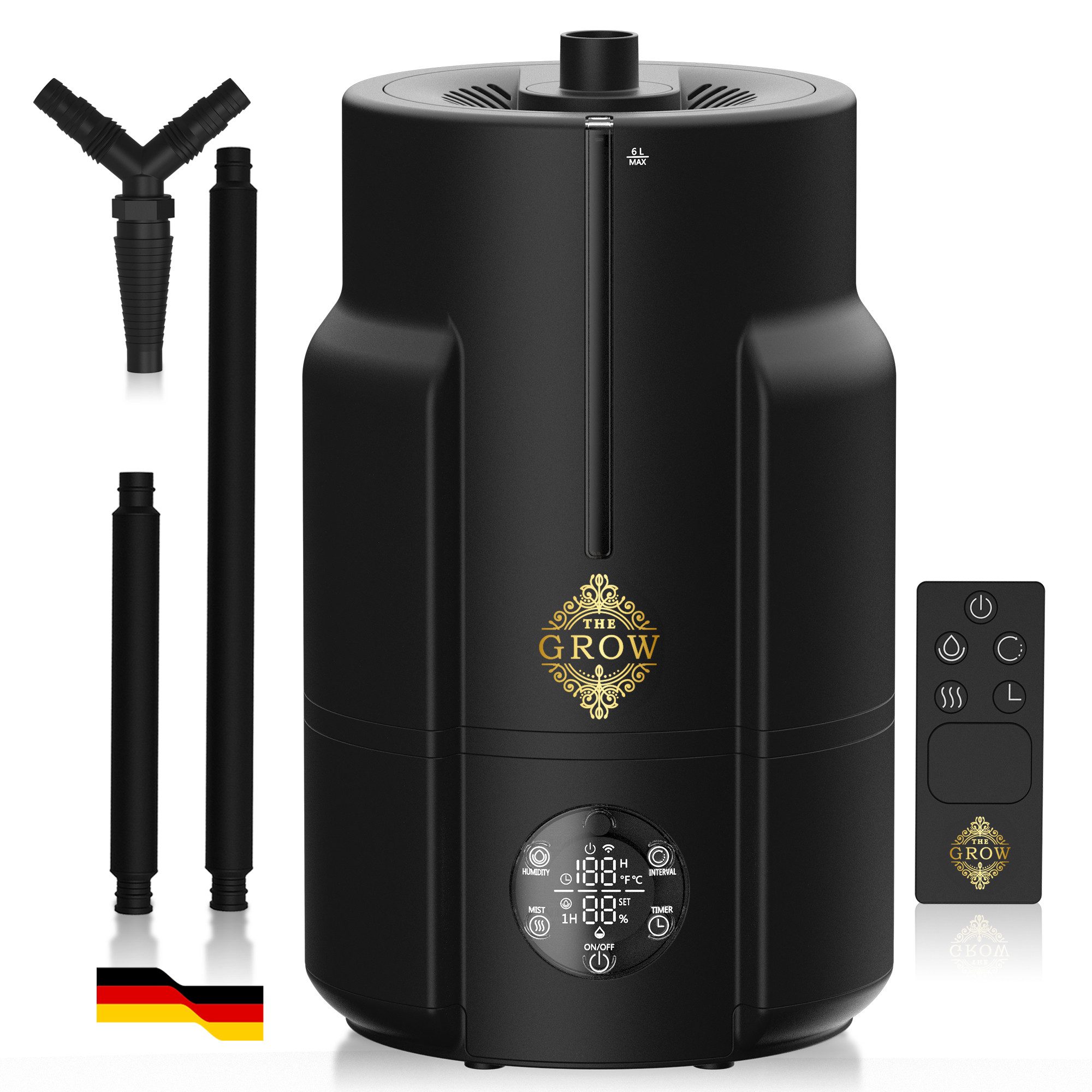 THE GROW Luftbefeuchter Nebel PRO 6L Ultraschall mit Sensor und Schlauch