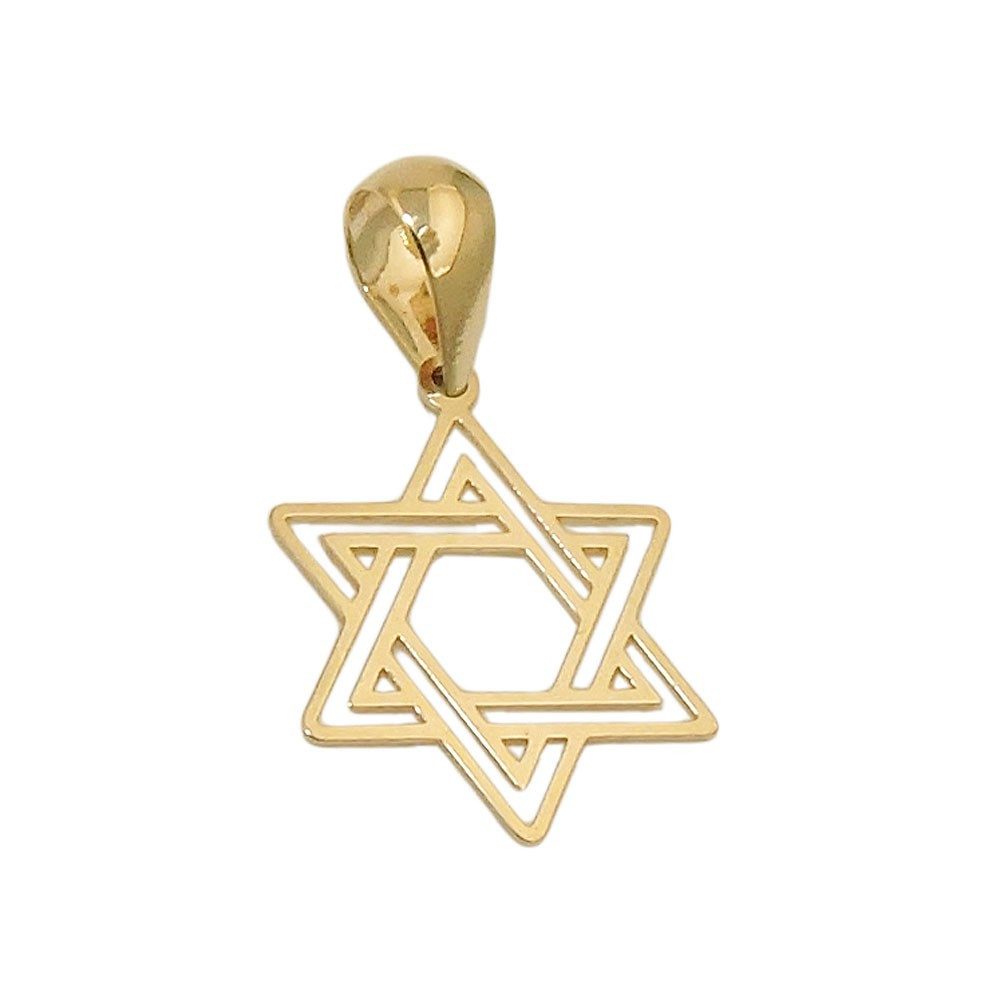 Kettenanhänger Kleiner Anhänger David-Stern 11mm, 375 Gold