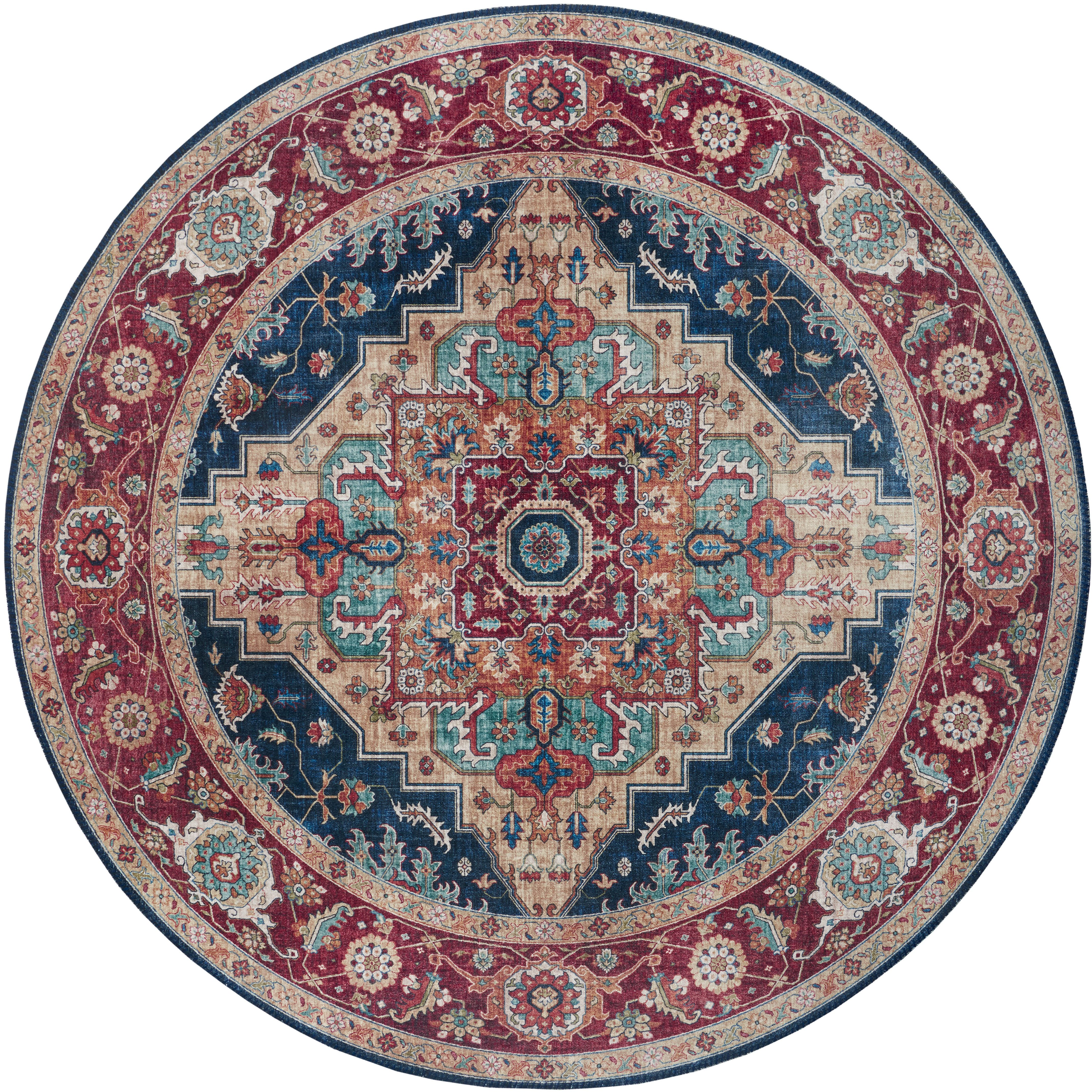 HANSE Home Teppich Sylla, rund, Höhe: 5 mm, Orientalisch, Orient, Vintage, Wohnzimmer, Schlafzimmer, Esszimmer