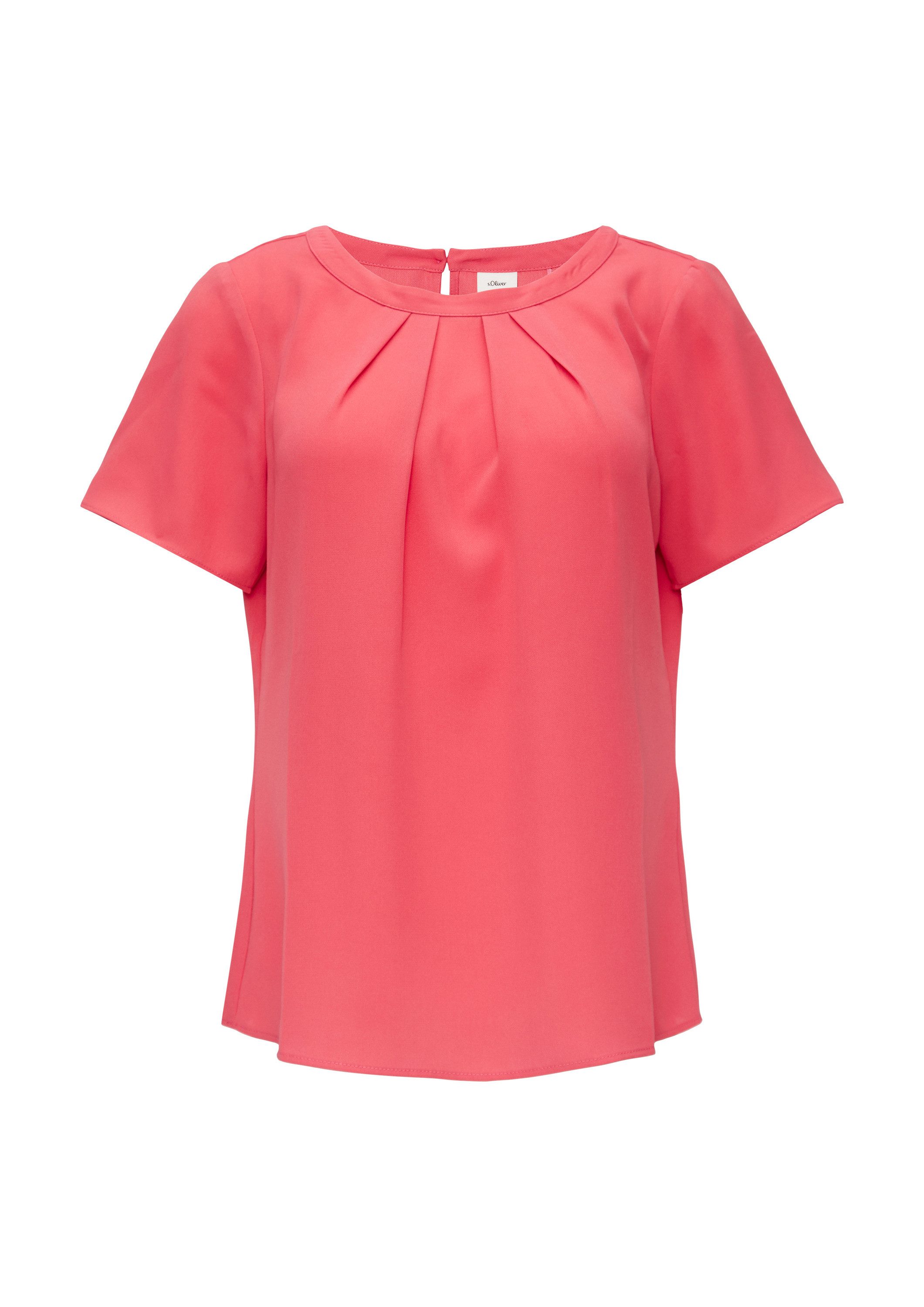 s.Oliver Kurzarmbluse Bluse Crêpe-Bluse mit Falten günstig online kaufen