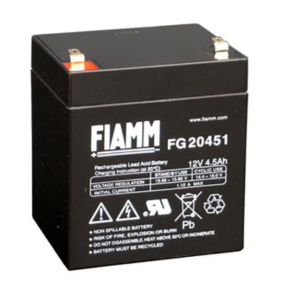 Fiamm Bleiakkus (12 Volt V), Blei-Akku Fiamm FG20451, 4,8 mm Faston Anschluss, 12 Volt, 4,5 Ah