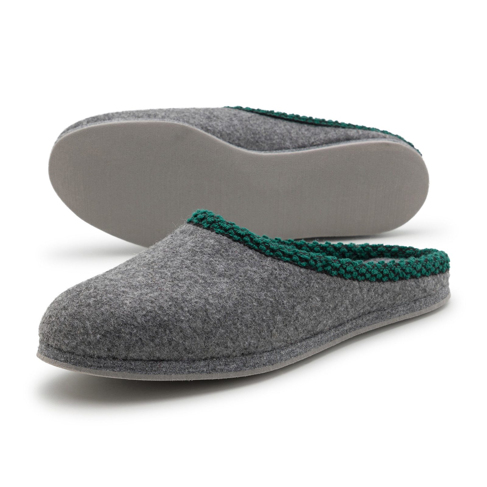 Pantoffelmann Filzpantoffel Gummisohle Herren Damen Filzlatschen Filz Hausschuh warm Pantoffel (1 Paar) Filzpantoffeln, Gästepantoffel besonders leicht