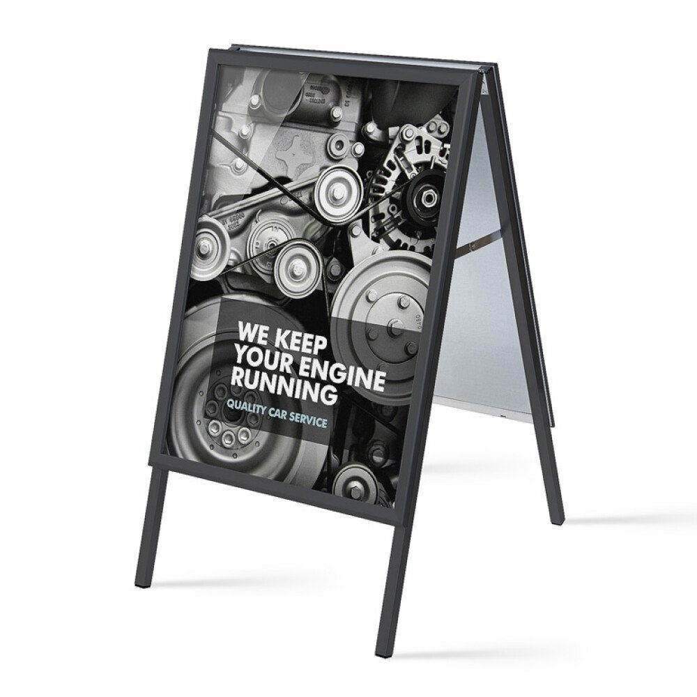 Standregal Standard - DIN A1 - 32mm - Gehrung - Aluminium - Schwarz