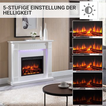 RICHEN Elektrokamin Hikaru, Standkamin mit Heizung 2000W, 3D-Flammeneffekt, LED, App-Steuerung, Fernbedienung, Timer