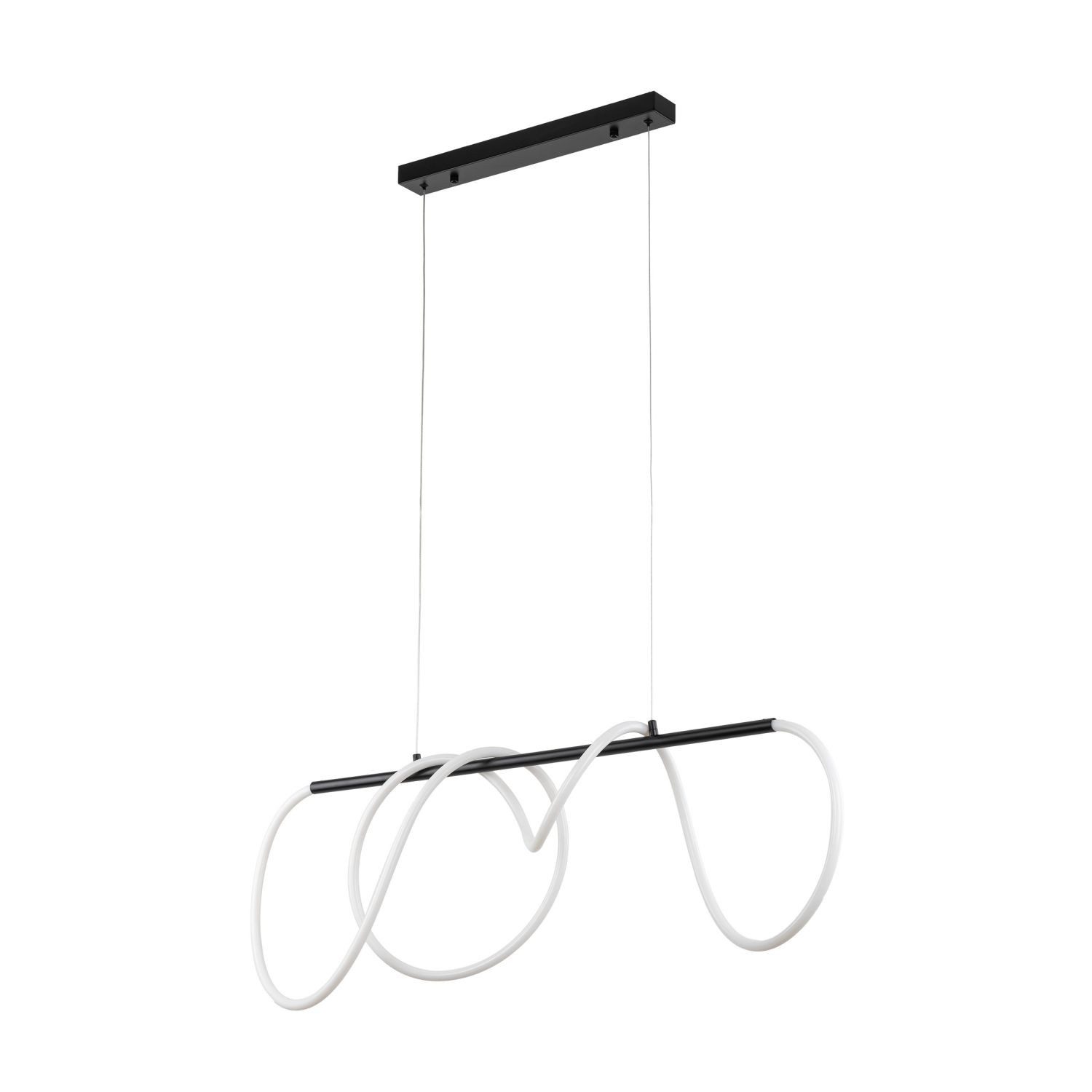 Licht-Erlebnisse Pendelleuchte LAVEN, LED fest integriert, Neutralweiß, LED Metall H: max. 120 cm Schwarz Weiß länglich neutralweiß 4000 K
