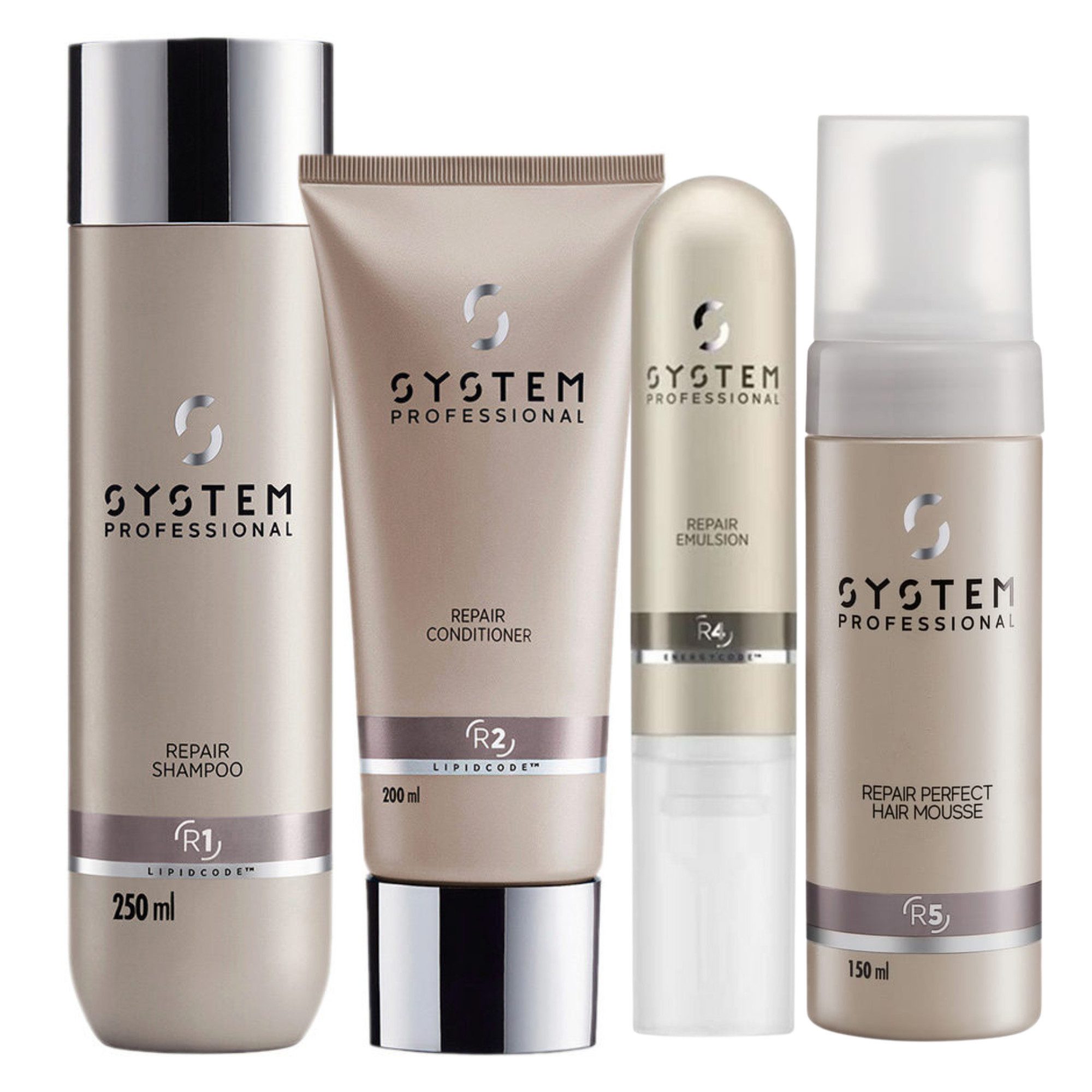 System Professional Haarpflege-Set System Professional Repair Set – Shampoo, Conditioner, Emulsion & Perf, 4-tlg., reichhaltig