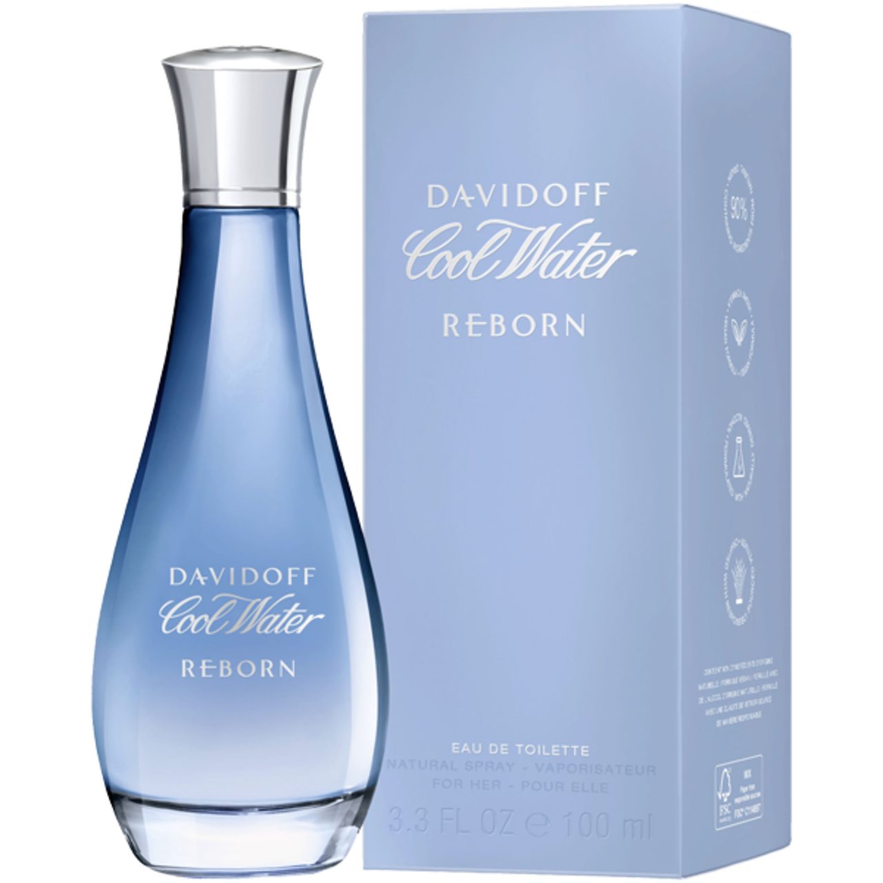 DAVIDOFF Eau de Toilette Cool Water Reborn Woman EdT Nat. Spray, Damenduft, Ein frischer, blumiger, holziger Duft, vegan