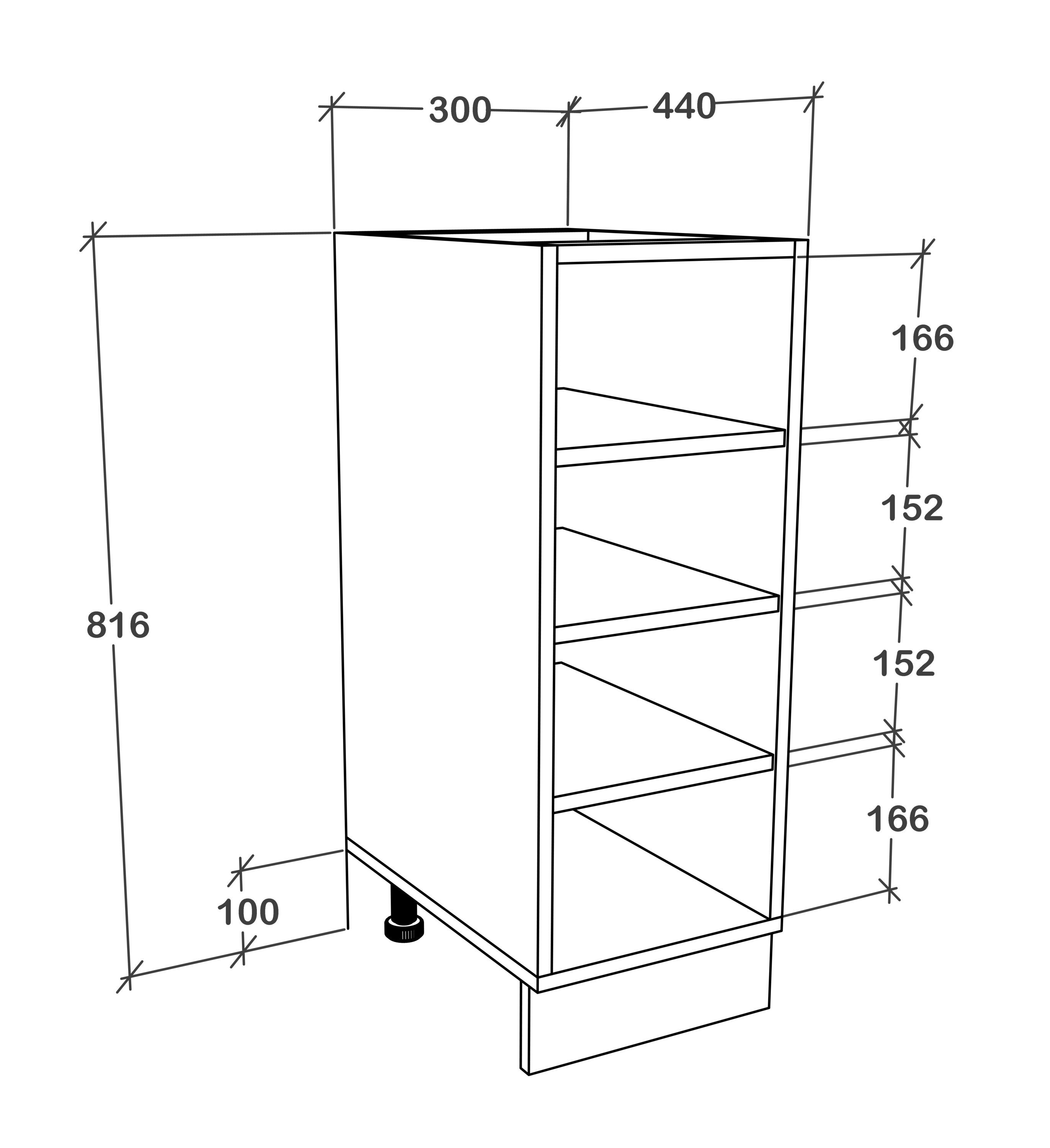 VCM Unterschrank Esilo Standregal 30 B. 30 x T. 44 x H. 82 cm ausreichend Stauraum, platzsparendes Regal, 4 Fächer, Holzwerkstoff – Bild 4 von 4