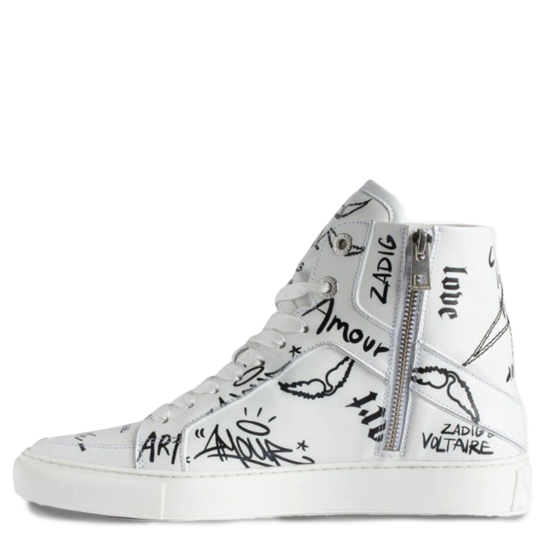 ZADIG & VOLTAIRE ZADIG&VOLTAIRE Sneaker HIGH FLASH SMOOTH CALFSKIN GRA - Weiß Sneaker