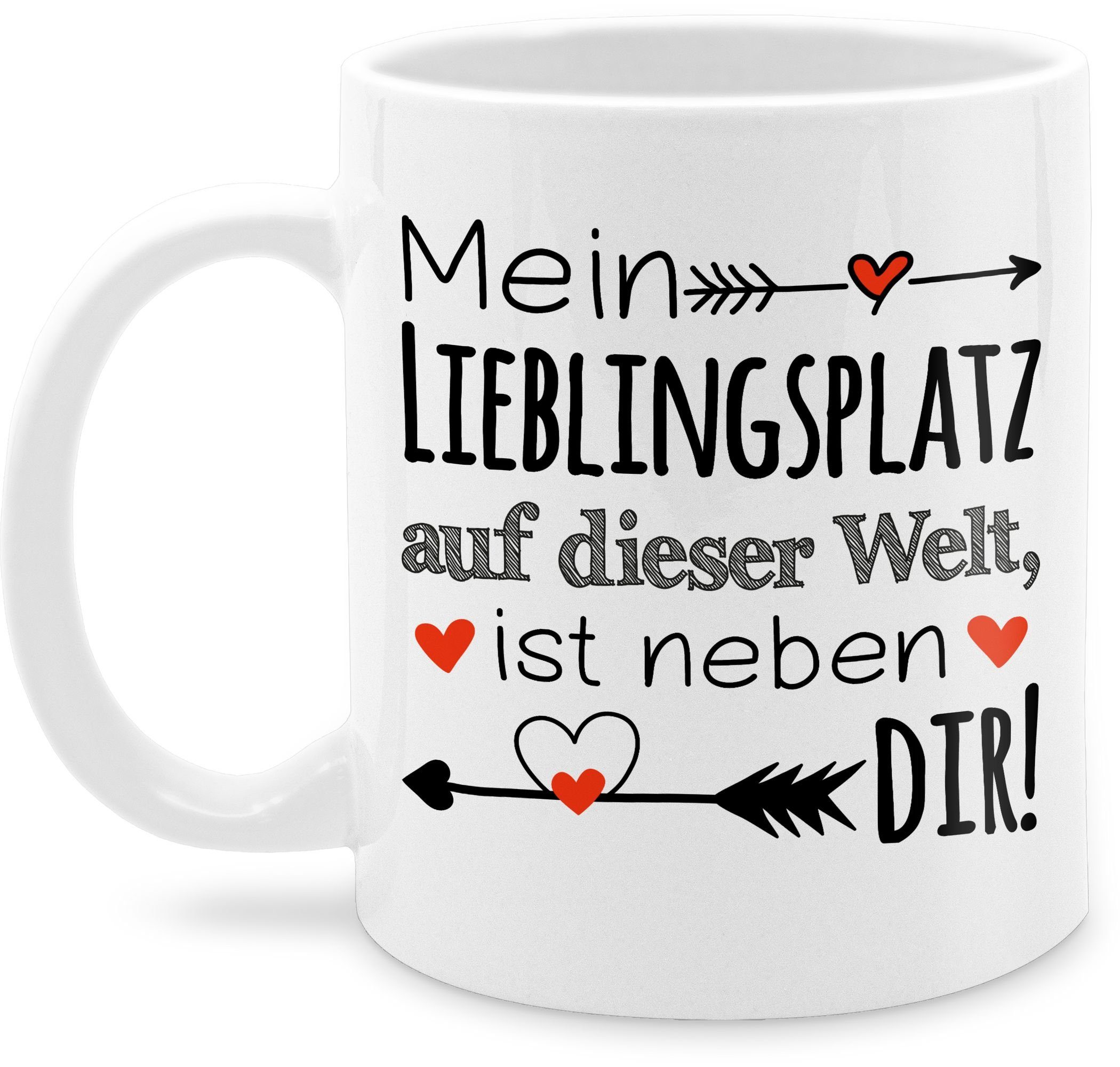 Shirtracer Tasse Lieblingsplatz - Weiß Beziehung Geschenk Partnerin 3 Keramik, Liebeserklärung, Geschenk Valentinstag Partner