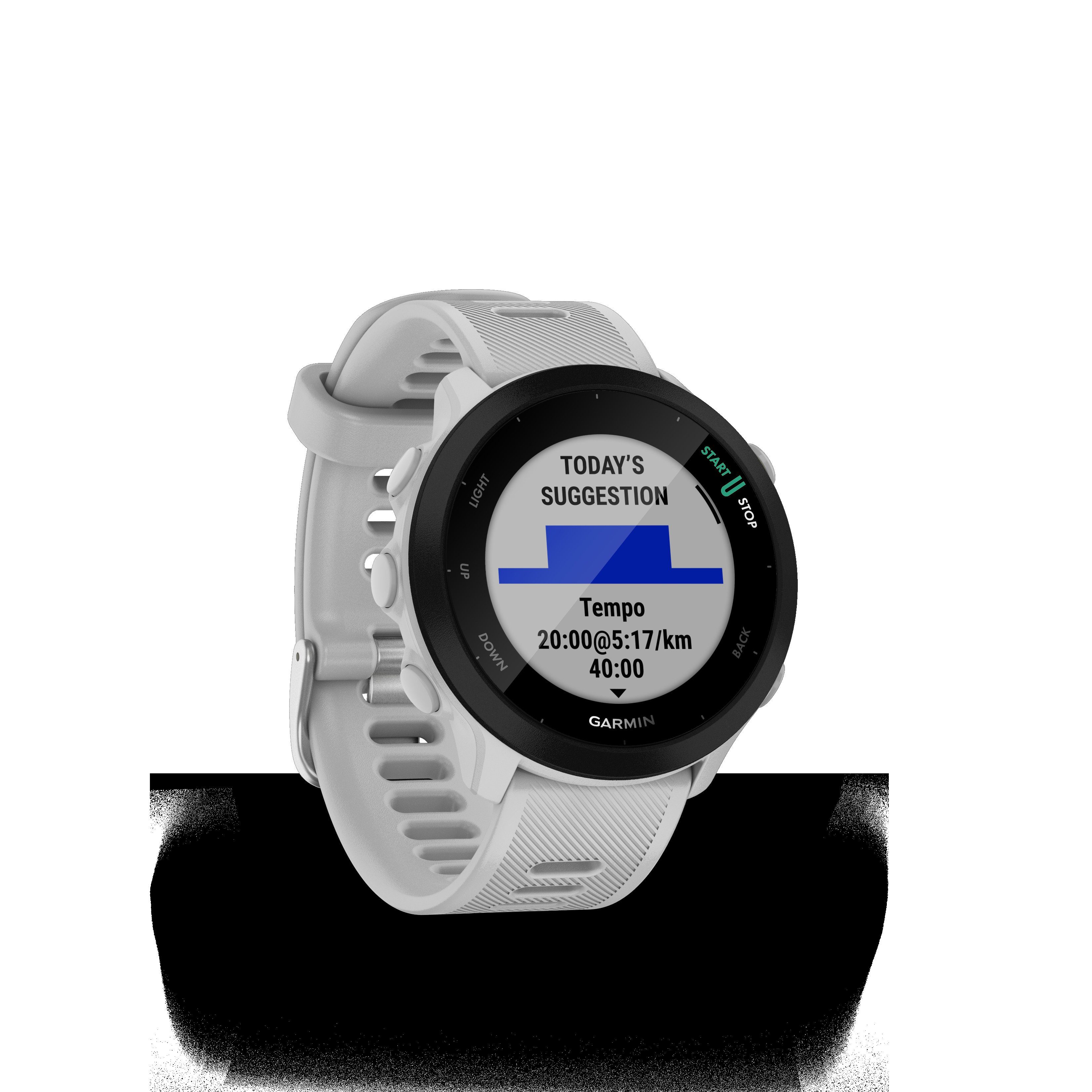Weiß FORERUNNER Garmin GPS-Laufuhr | Multisport- schwarz/weiß Zoll, 55 (2,64 Garmin), Smartwatch cm/1,04