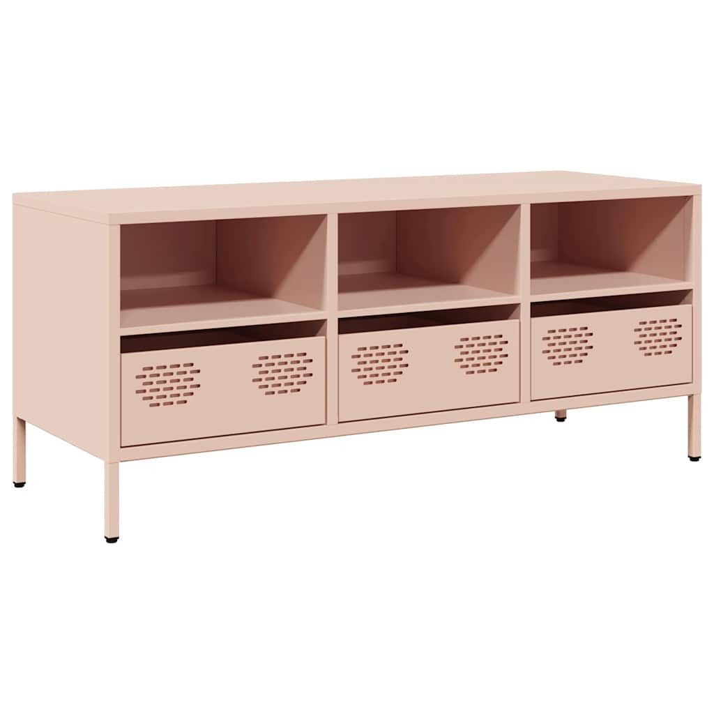 vidaXL TV-Schrank TV-Schrank Rosa 101,5x39x43,5 cm Kaltgewalzter Stahl (1-St)