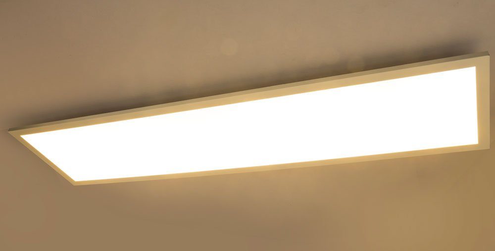 Deckenleuchte, Deckenpanel fest Warmweiß, Bürolicht Deckenlampe Aufbaupanel Wohnzimmerleuchte verbaut, weiß etc-shop LED-Leuchtmittel LED