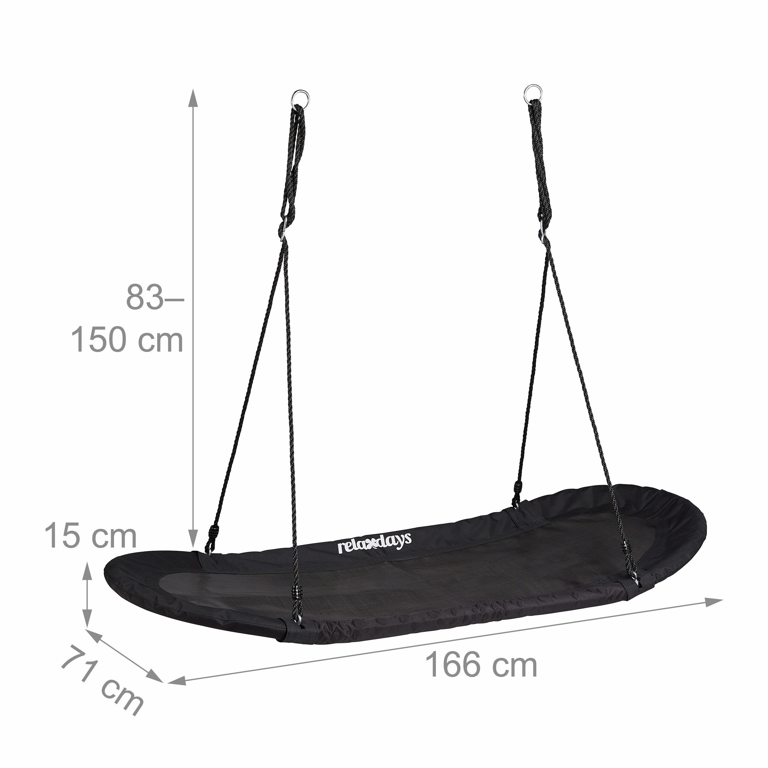 relaxdays Nestschaukel XXL schwarz