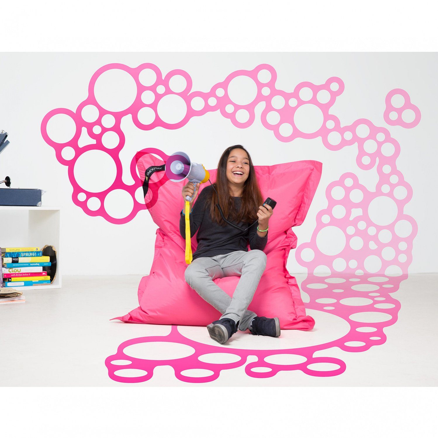 Smoothy Sitzsack SMOOTHY Neon Sitzsack Kinder 90x45x110 cm - Sitzsack aus Kunstleder