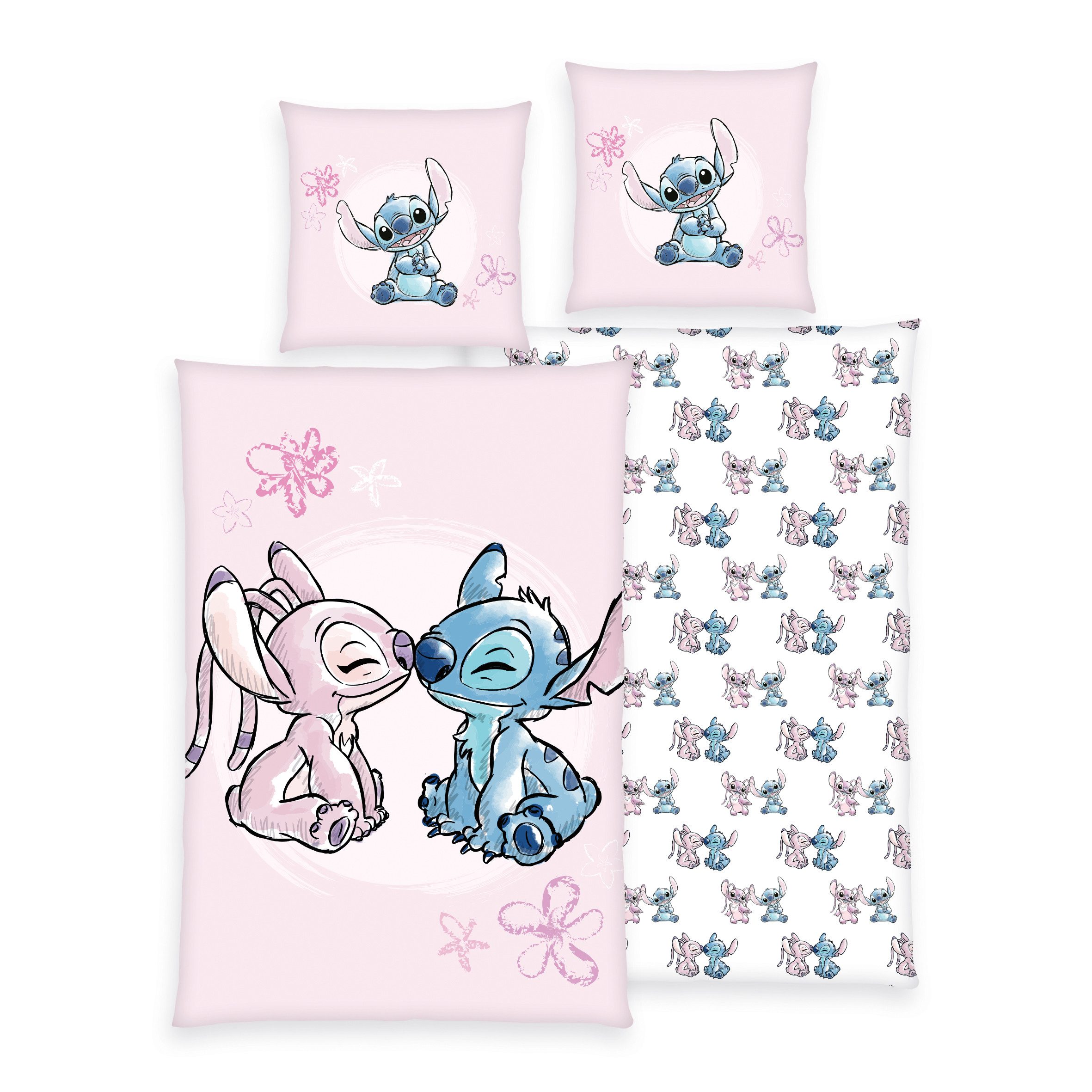 Brilliant Kinderbettwäsche / Disney - Stitch / 135x200cm / 100% Baumwolle, Flanell