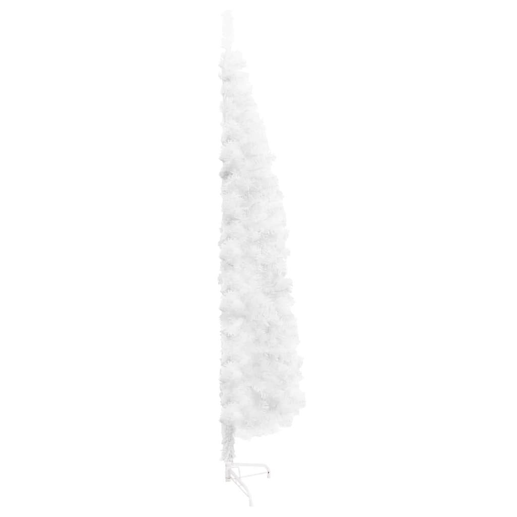 furnicato Künstlicher Weihnachtsbaum Künstlicher Ständer cm 240 Schlank Weiß mit Halb-Weihnachtsbaum
