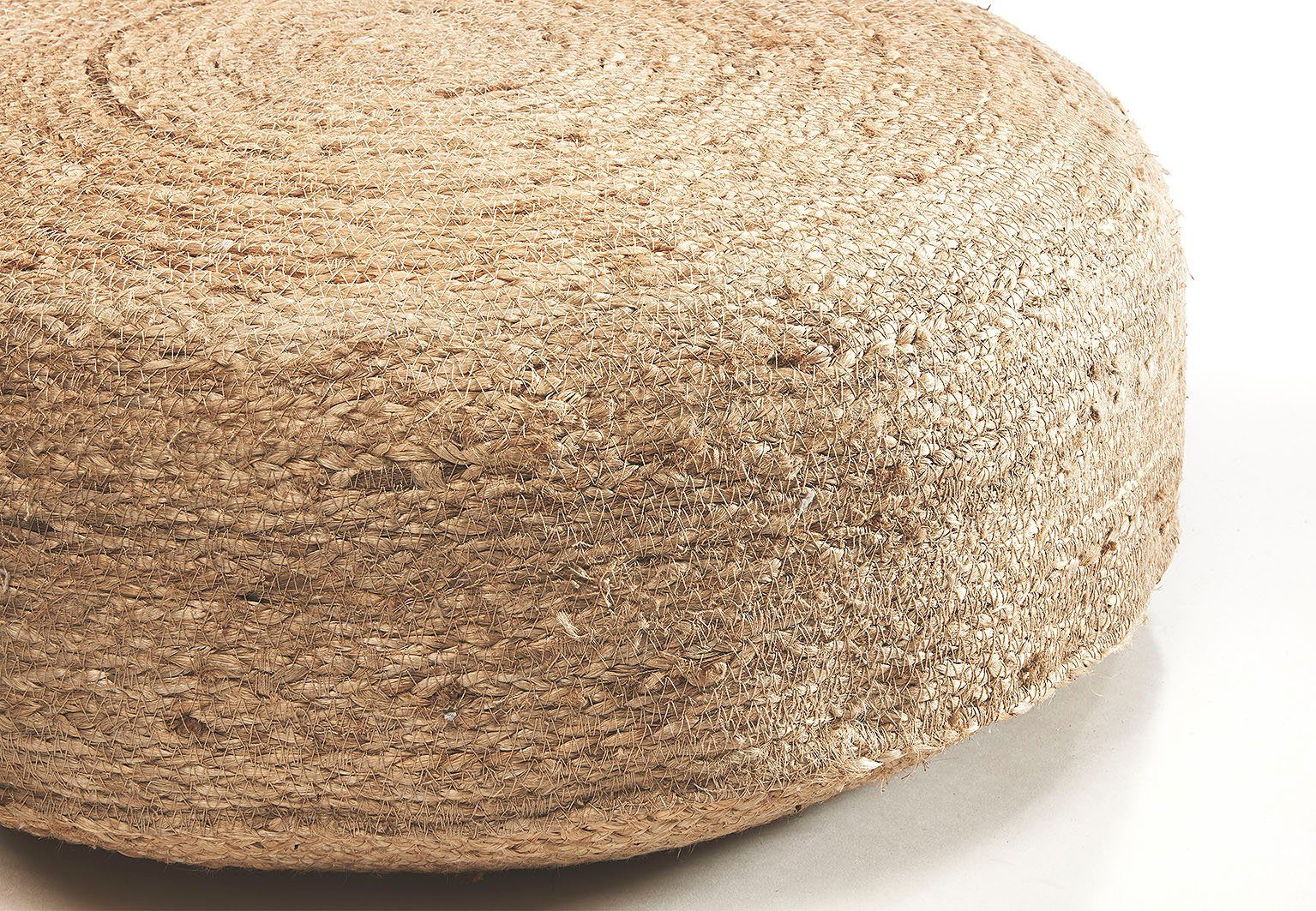 Kobolo Sitzwürfel Sitzpouf SOUL aus Jute mit Baumwollfüllung (1 Stück, Nachhaltig)