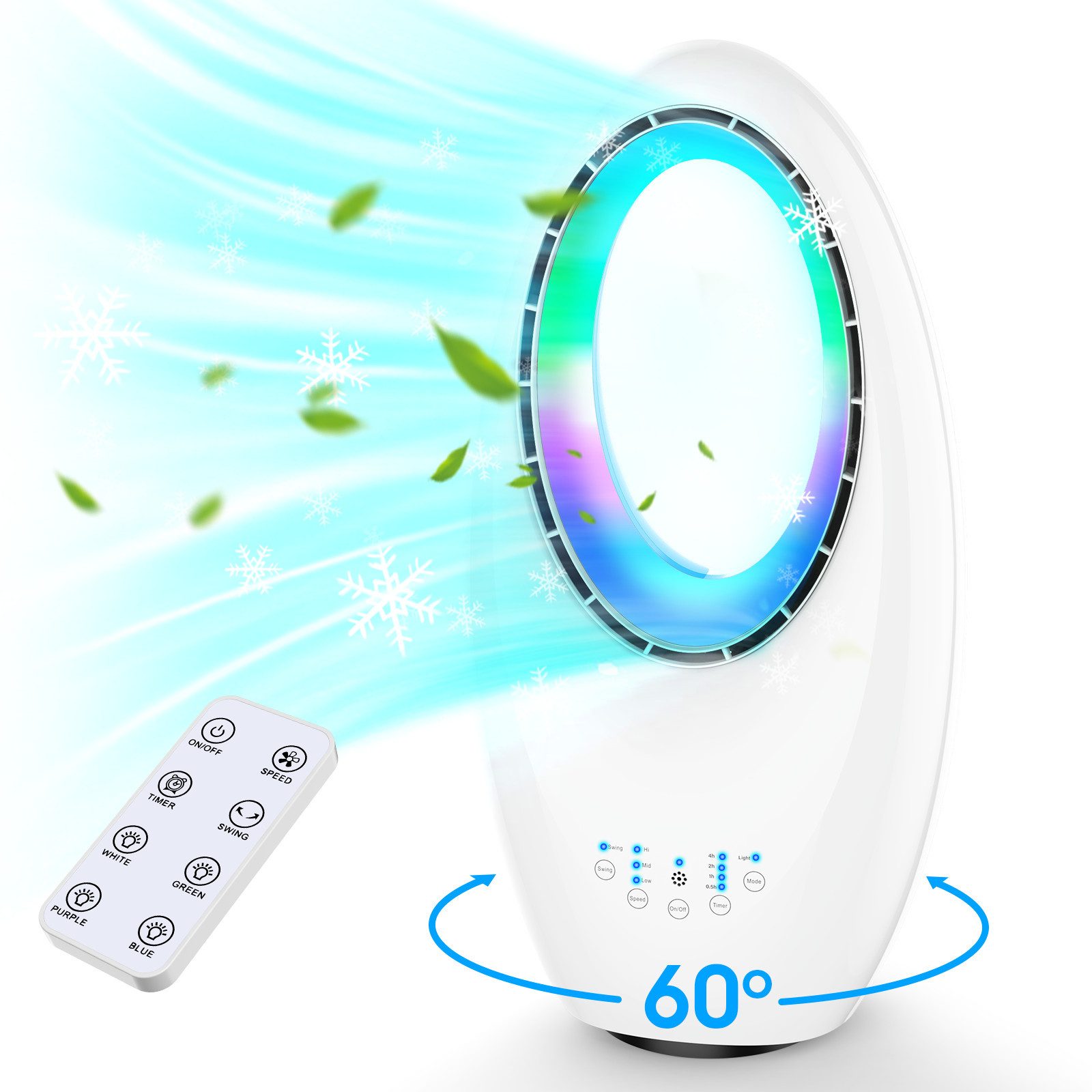 BBWL Standventilator Bladeless Ventilator mit Naturwind-Modus, günstig online kaufen
