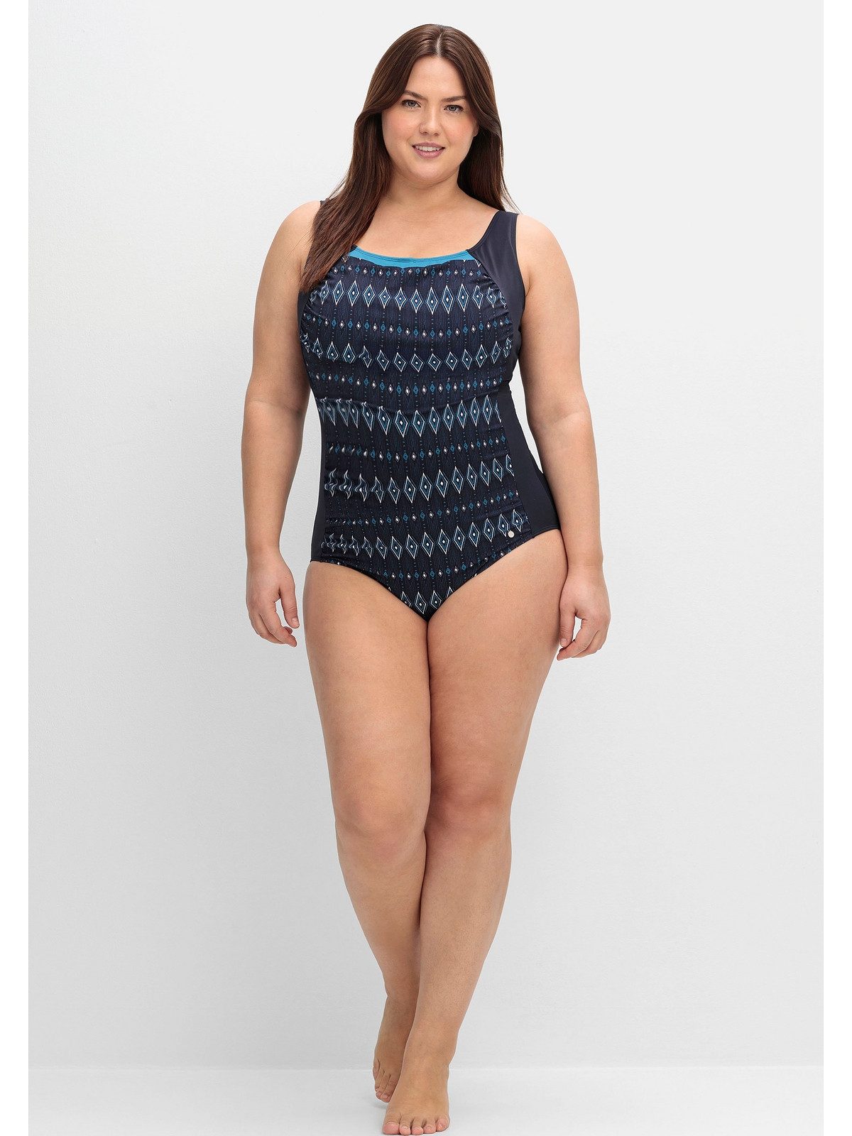 Sheego Badeanzug Große Größen mit Ethnoprint und Shape-Effekt