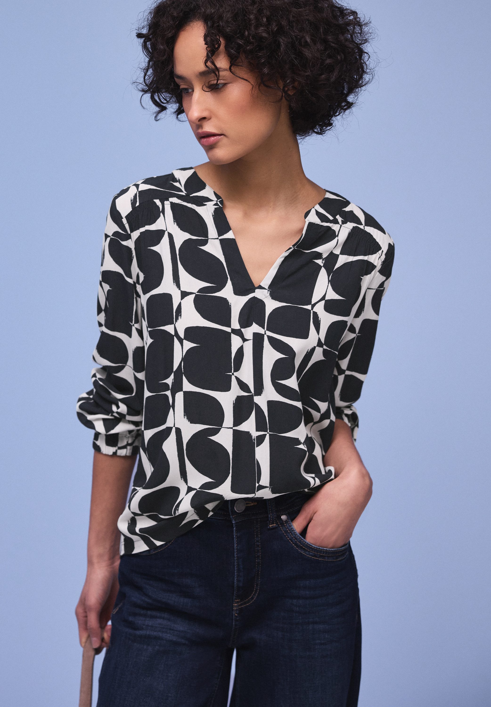 STREET ONE Langarmshirt im gemustertem Strukturmix
