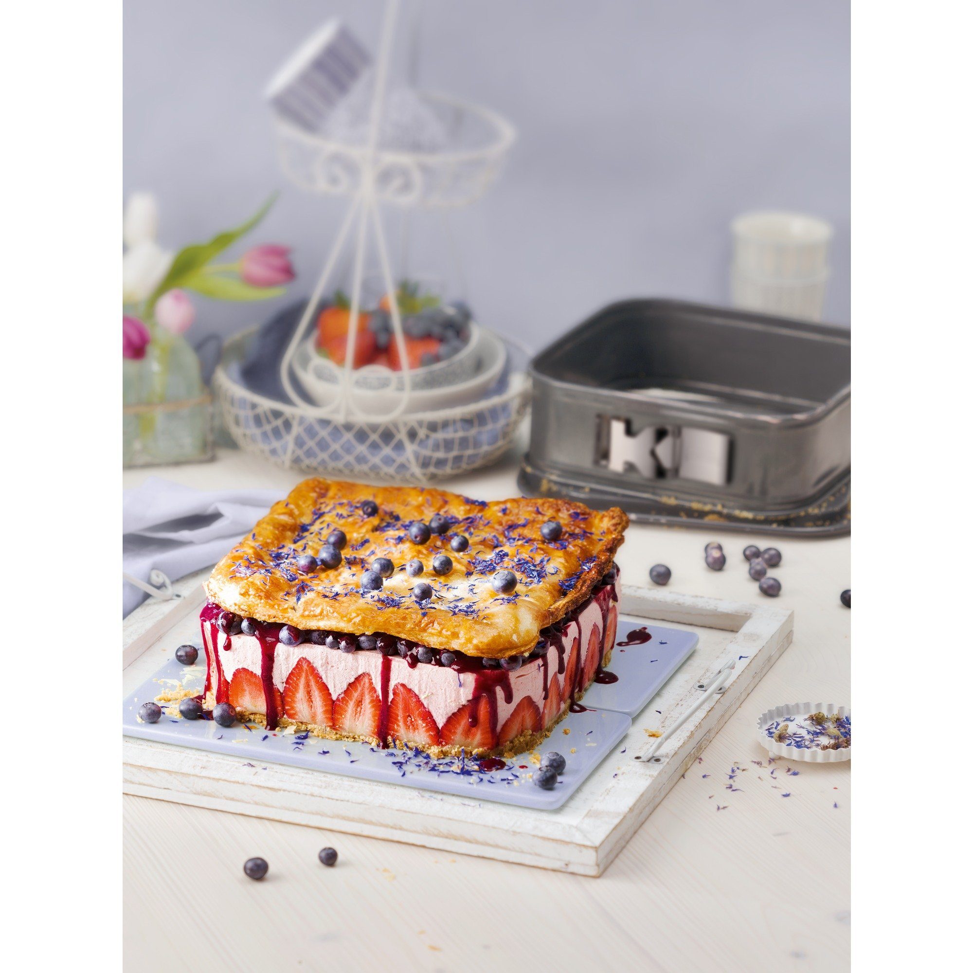 Kaiser Springform KAISER La Forme Plus Springform mit SafeClick, quadratisch, 24 x 24 cm, (1x Springform quadratisch (24 x 24 x 8 cm, Füllmenge 2,9) 1-tlg)