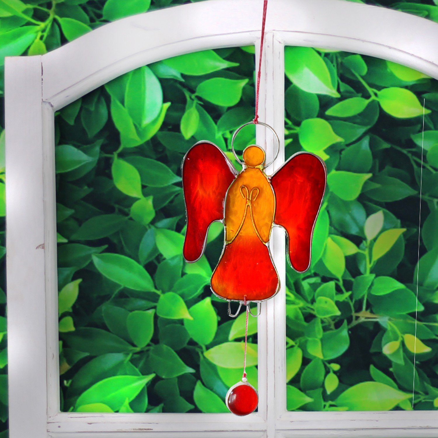 mitienda Fensterdekoration Fensterdeko Engel, Fensterschmuck rot/orange günstig online kaufen
