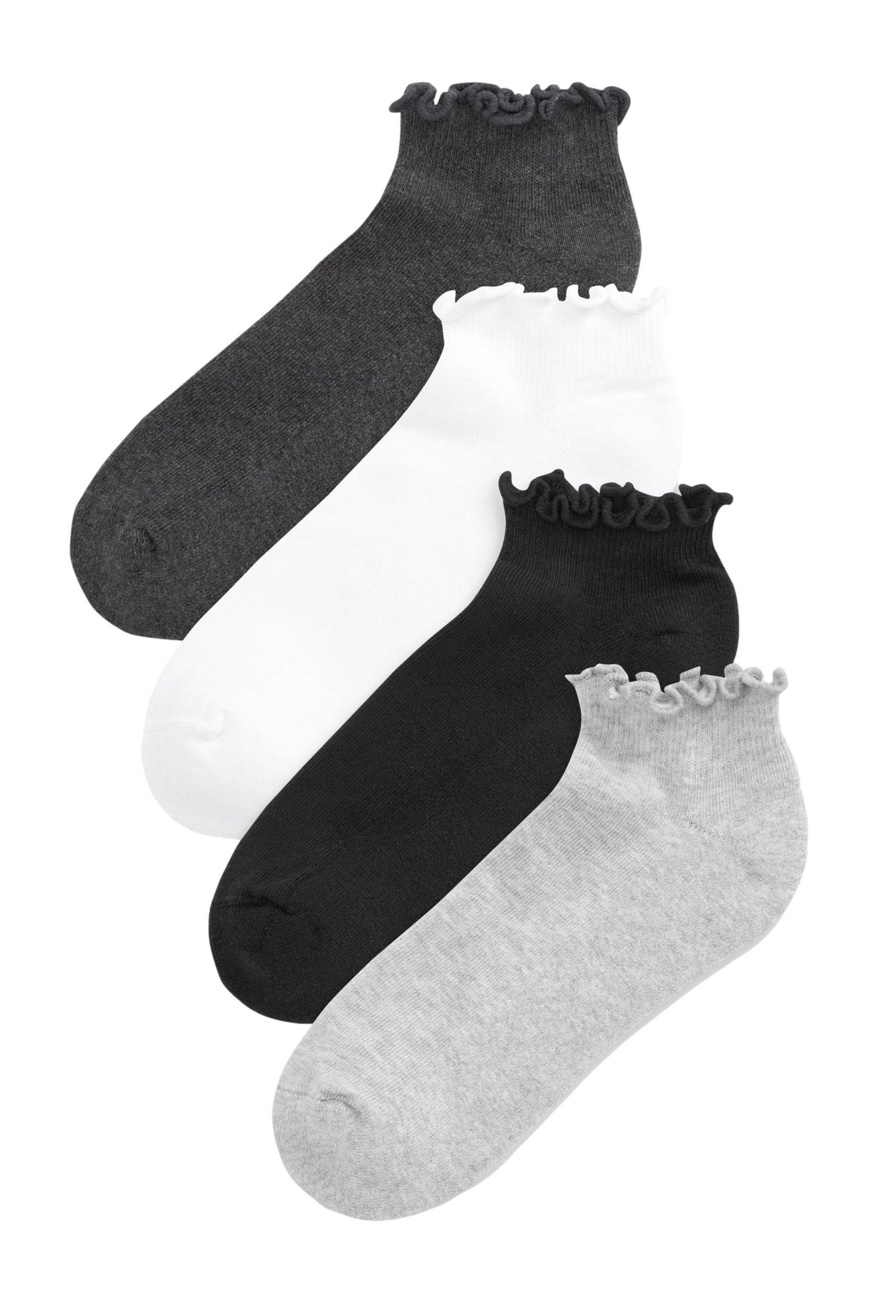 Next Sneakersocken Sneakersocken mit Rüschenrand, 4er-Pack (1-Paar)