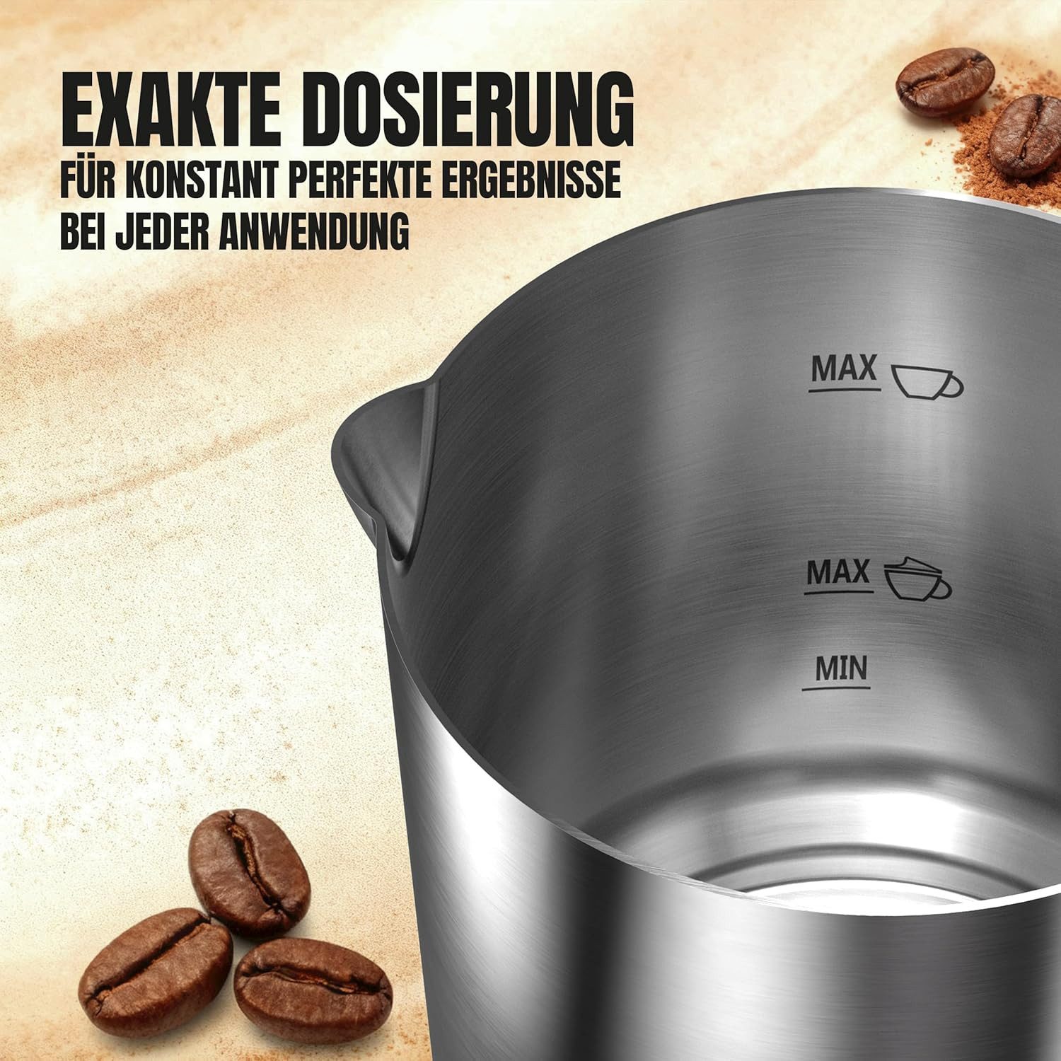 Heinrich´s Milchaufschäumer 250ml Kapazität, Elektrisch 4in1, 600 W, 360° drehbare Basis, Kalter/Warmer Milchschaum, 600W