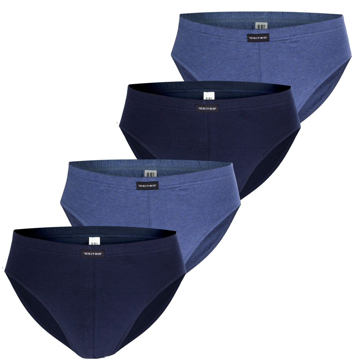 Cito Slip (4-St) ohne Eingriff, navy mit Pack blau im melange 4er Komfortbund 