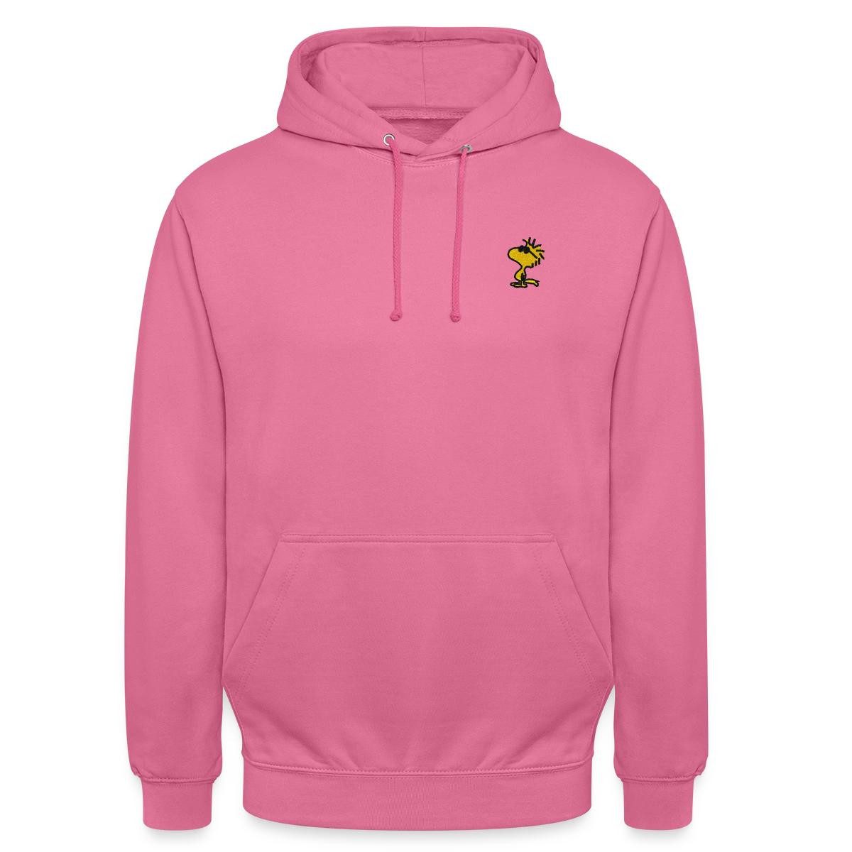 Spreadshirt Hoodie Peanuts Woodstock Sonnenbrille Stick Unisex Hoodie (1-tlg) Unisex-Schnitt: Sitzt bei Männern körpernah, bei Frauen weit