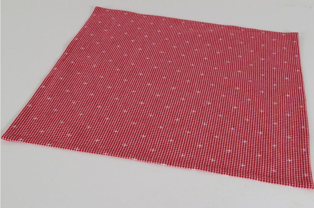 Platzset Textil Stoff Serviette rot weiß kariert 45x45 cm