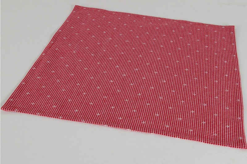 Platzset, Textil Stoff Serviette rot weiß kariert 45x45 cm, matches21 HOME & HOBBY, (1-St)
