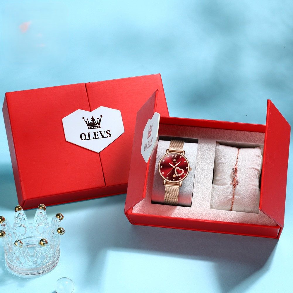Tidy Quarzuhr Damenuhr Roségold Herz Quarz Geschenkset mit Armband günstig online kaufen