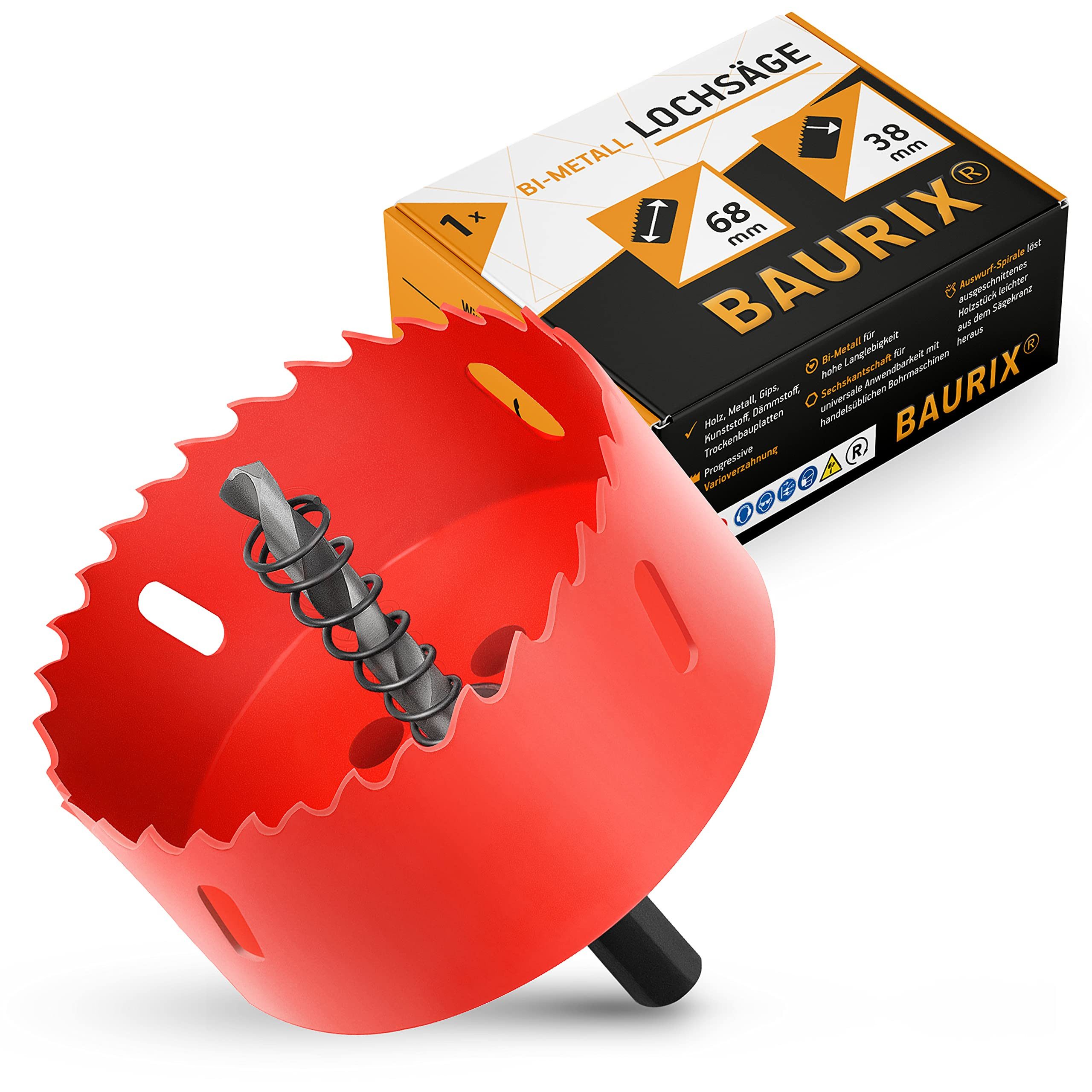 BAURIX Lochsäge Bi-Metall verschiedene Größen, Ø 68 mm, I Ultimative Bohrkr günstig online kaufen