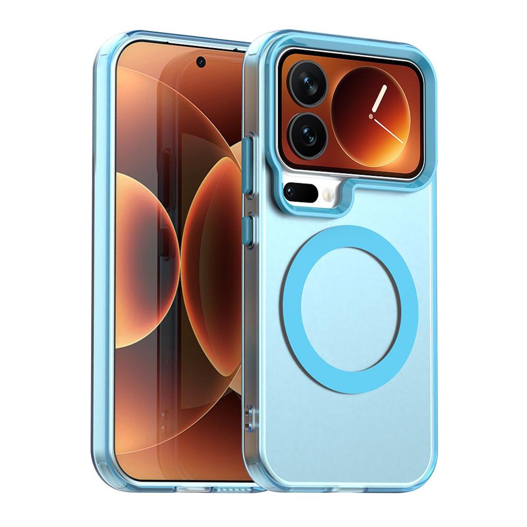 Wigento Handyhülle Für Xiaomi 17 Pro Candy Design Magsafe Hybrid TPU Schutzhülle Blau, Magsafe Funktion, Stoßschutz, präzise Aussparungen