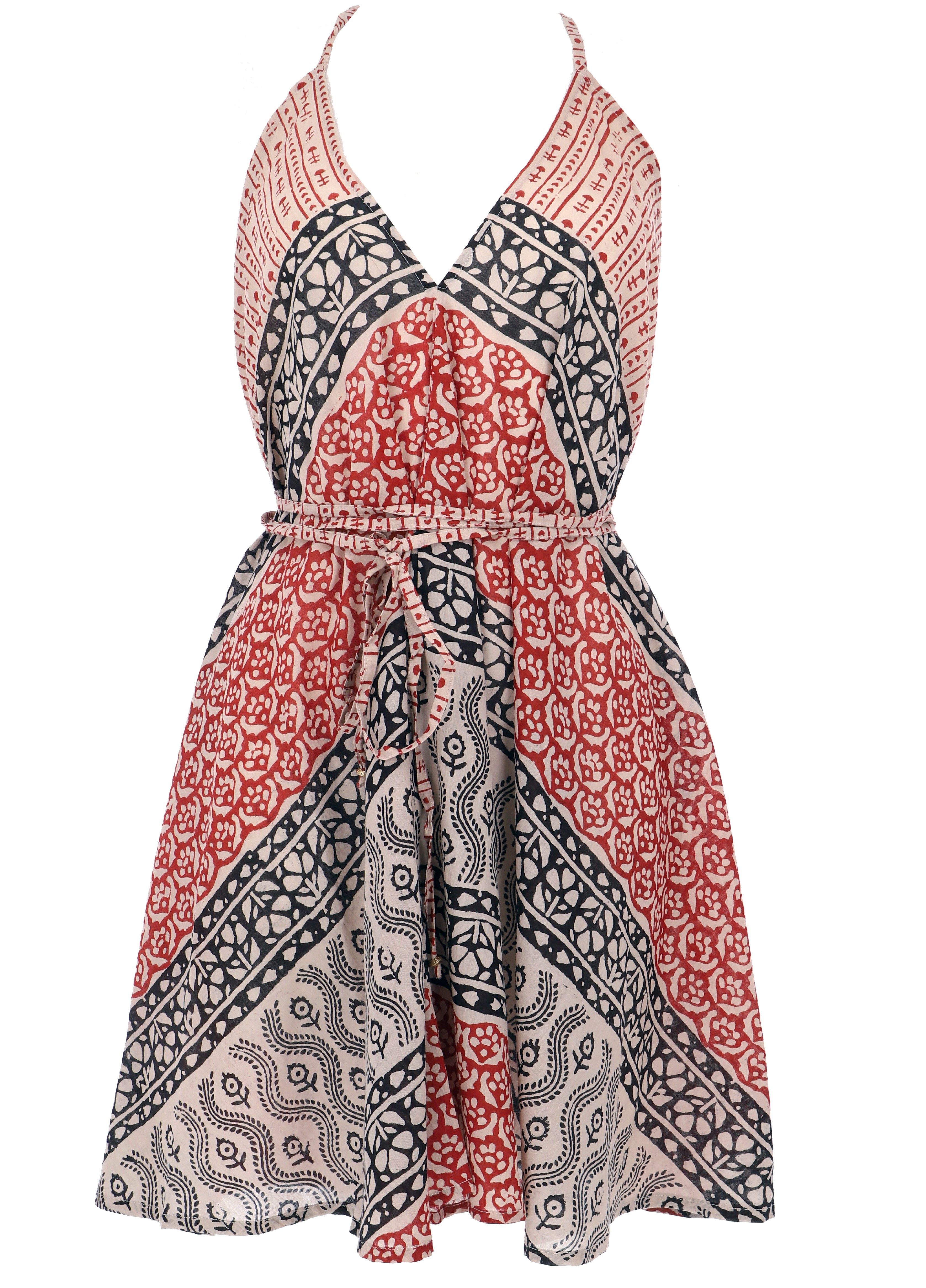 Guru-Shop Midikleid Wandelbares Minikleid aus Baumwolle,..