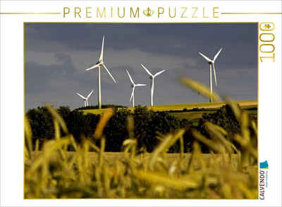 CALVENDO Puzzle CALVENDO Puzzle Landschaft mit Windkraftanlagen 1000 Teile Lege-Größe 64 x 48 cm Foto-Puzzle Bild von Martina Berg, 1000 Puzzleteile