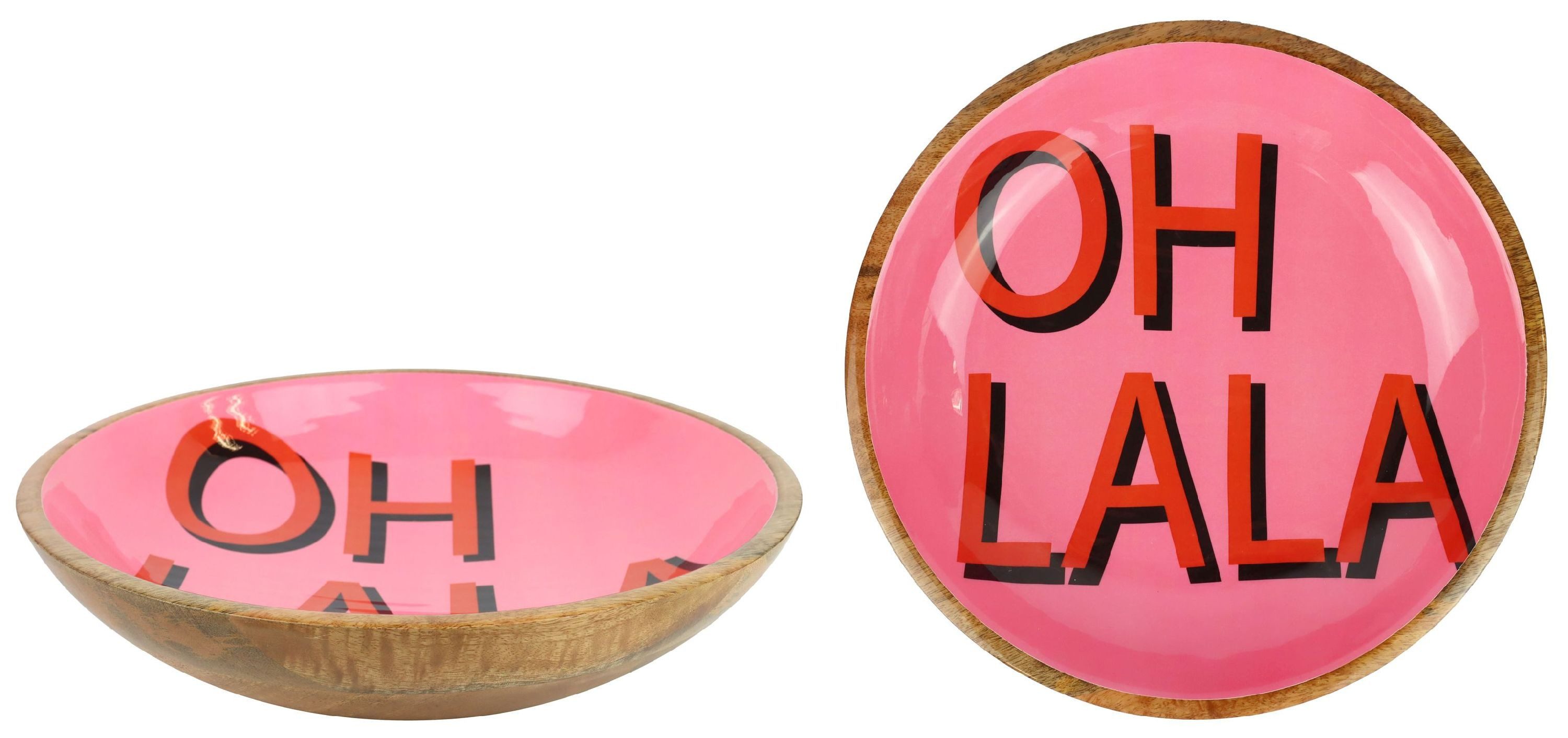 FURNARO Dekoschale (1 St), Handgefertigt, innen glänzend lackiert, mit modernem Schriftzug