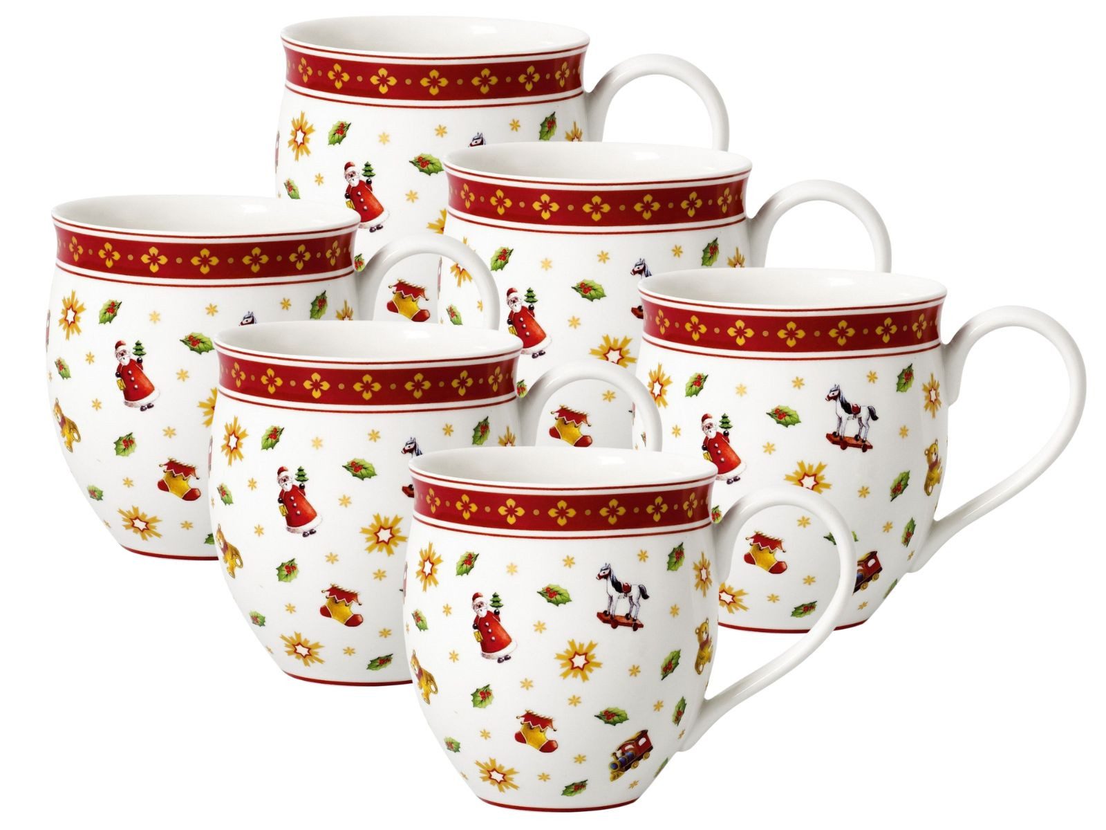Villeroy & Boch Geschirr-Set Toy's Delight Becher mit Streumotiv 0,44 l Set6, Premium Porcelain