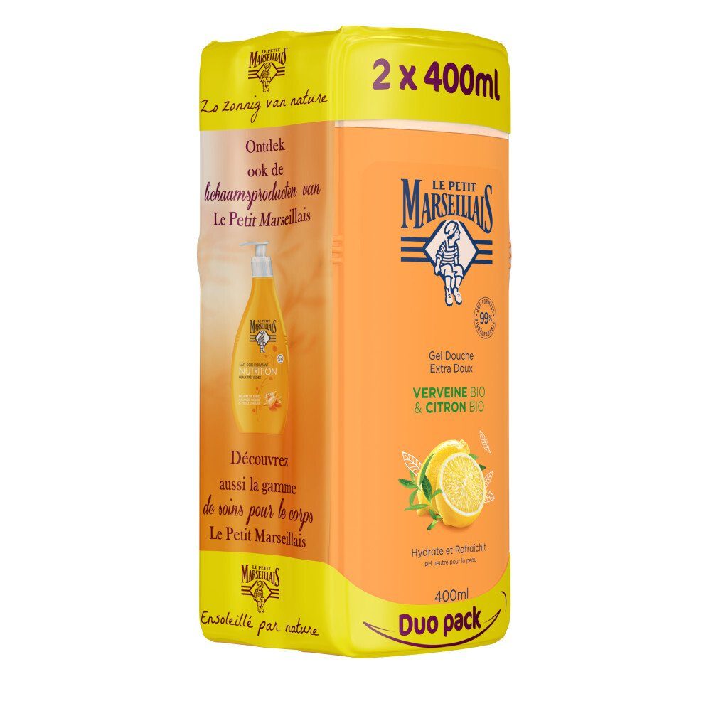 Le Petit Marseillais Duschgel Eisenkraut & Bio Zitrone Duo- 2x 400 ml