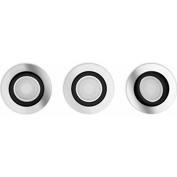 Philips Hue LED Deckenstrahler Bluetooth White Ambiance Einbauspot Milliskin in Silber 5W 350lm GU10, keine Angabe, Leuchtmittel enthalten: Ja, LED, warmweiss, Deckenstrahler, Deckenspot, Aufbaustrahler